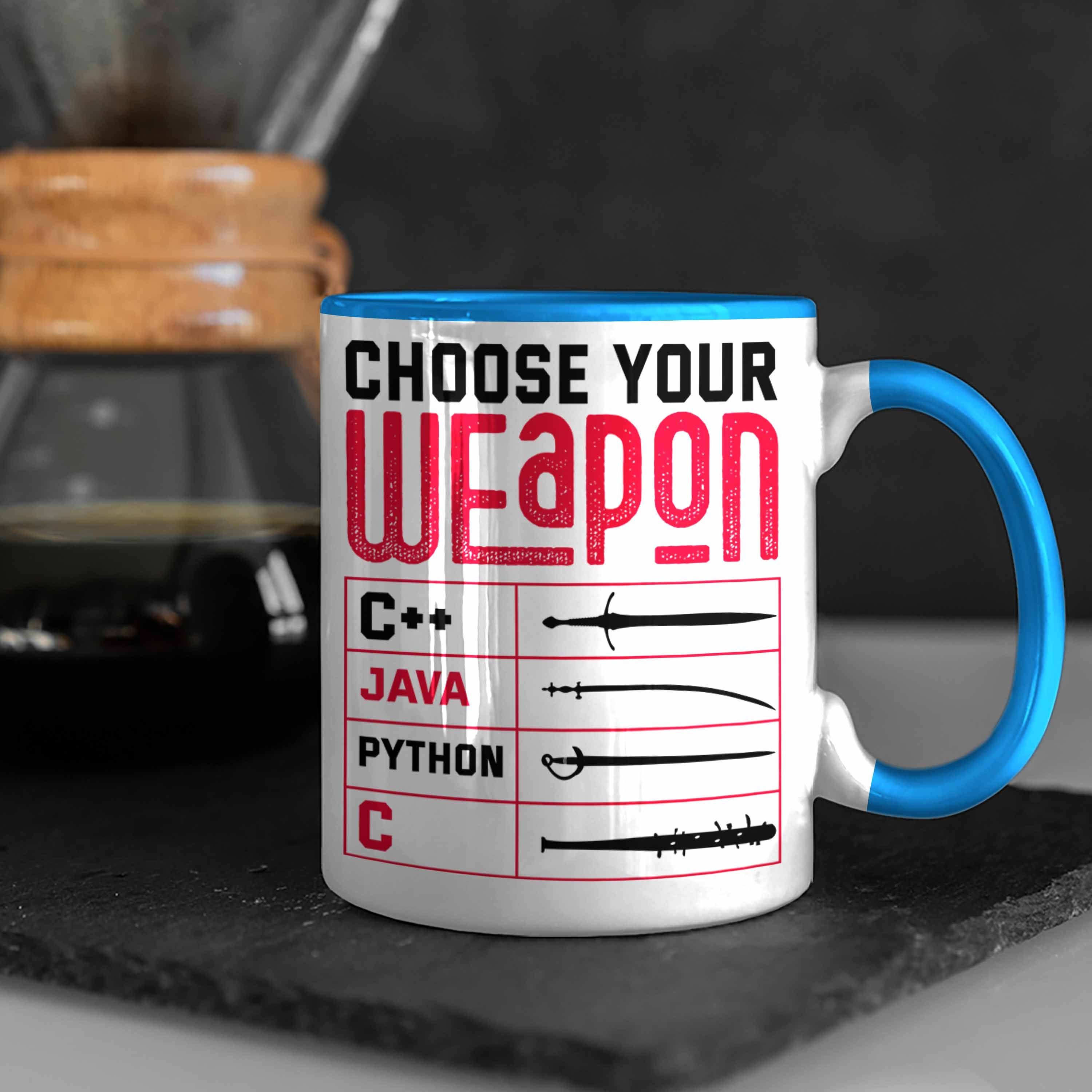 Prorgammierer Blau Geschenk Geschenkdiee Trendation Programmiersprachen Nerd Tasse Inf Tasse