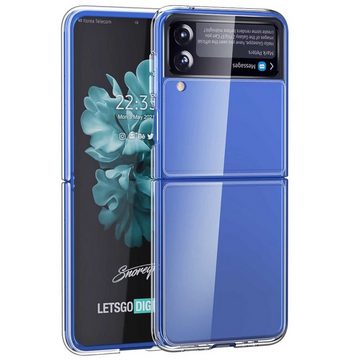 Wigento Handyhülle Für Samsung Galaxy Z Flip4 5G Shockproof Kunststoff / Silikon Case TPU Schutz Transparent Handy Hülle Cover
