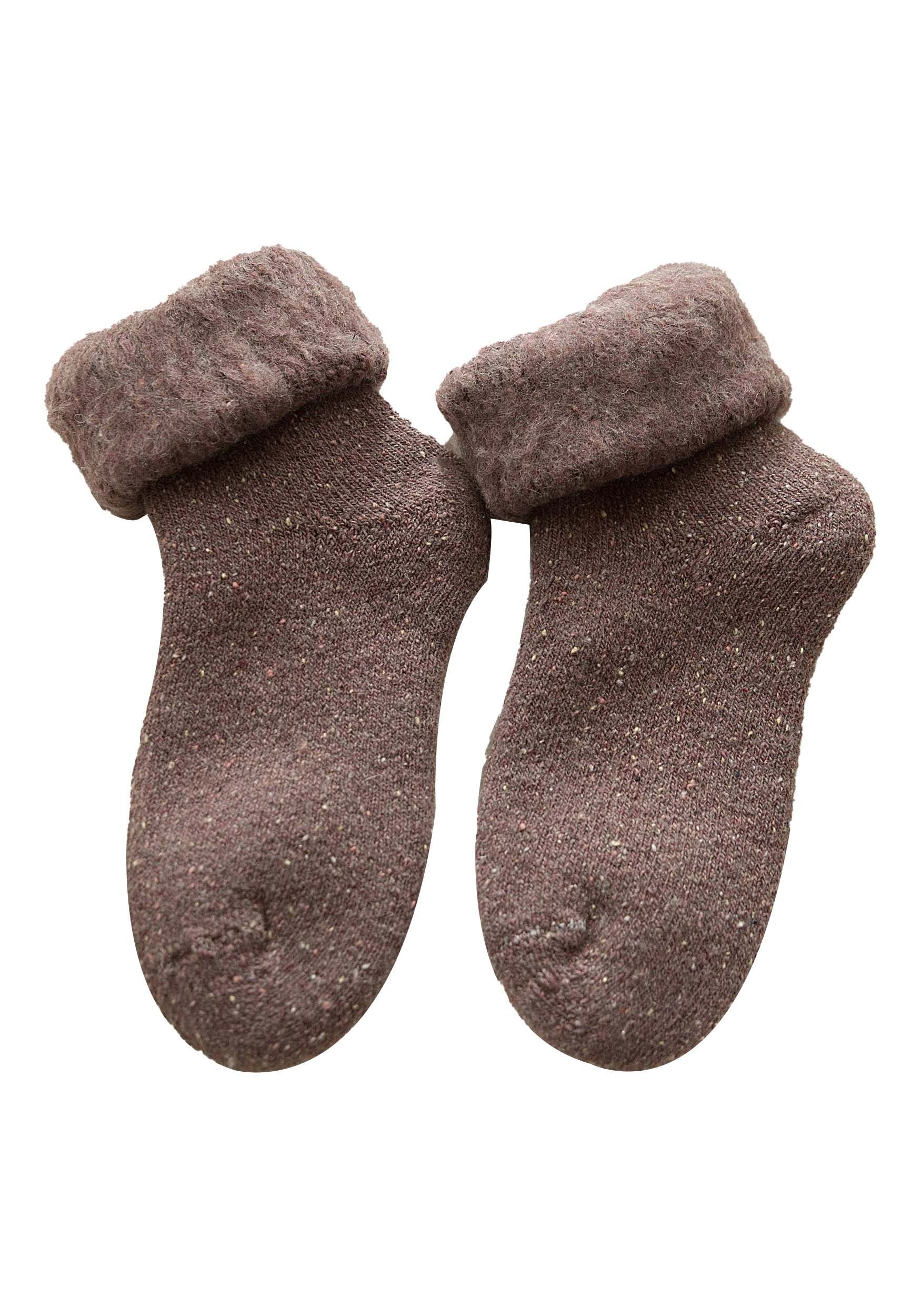 MAGICSHE Thermosocken 2 Paare Verdicken Lammkashmere Wärmer Wintersocken (2-Paar) Unisex dicke Kaschmir-Wolle Winter warme Thermosocken Dunkelrot