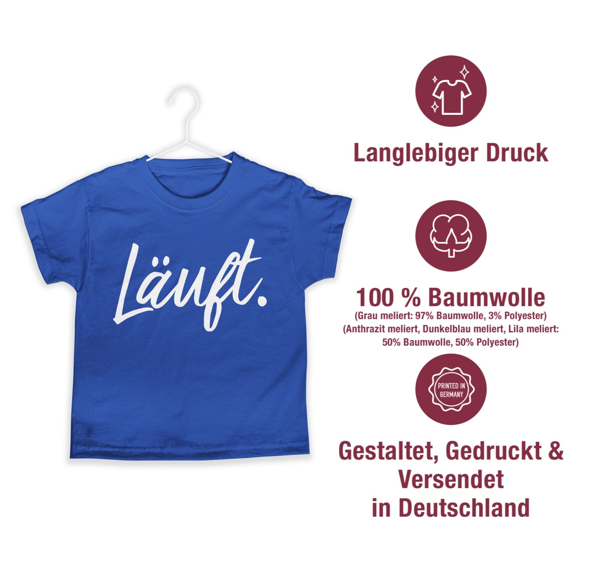 T-Shirt Kinderkleidung Läuft 3 Shirtracer Royalblau - und Statement Co