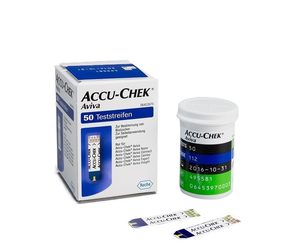 Roche Blutzucker-Teststreifen Accu-Chek Aviva Teststreifen, Spar Set, 1-tlg., Diabetes Teststreifen, Blutzuckerkontrolle, Blutzuckerkontrolle