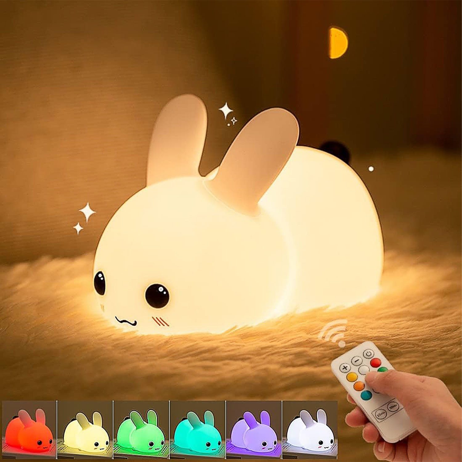 OKWISH LED Nachttischlampe Nachtlicht Kinder Hase günstig online kaufen