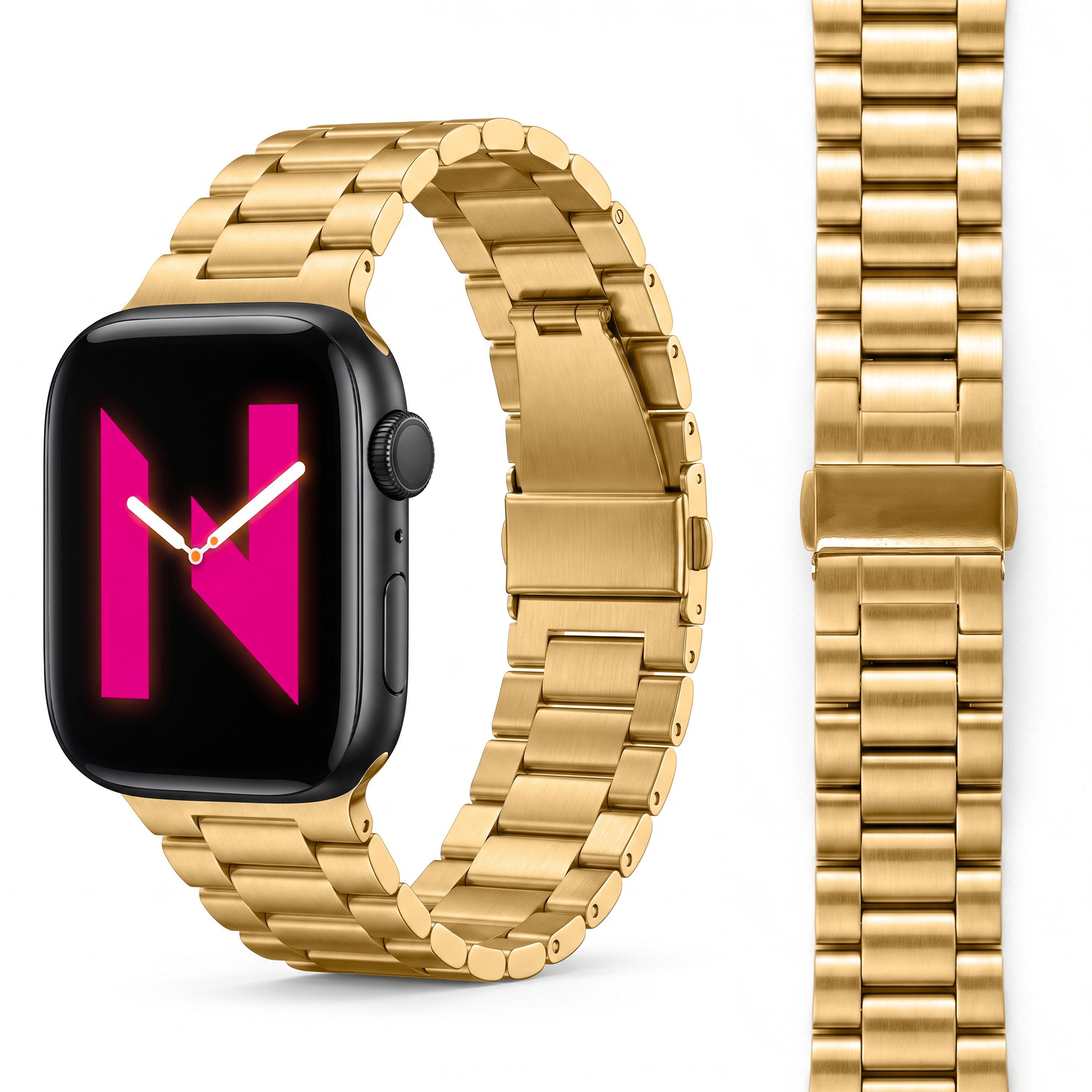 Nalia Smartwatch-Armband Apple Watch 38mm/40/41/42(Serie 10/11), Edelstahl Ersatzband / für Business & Freizeit / Rostfrei & Kratzfest