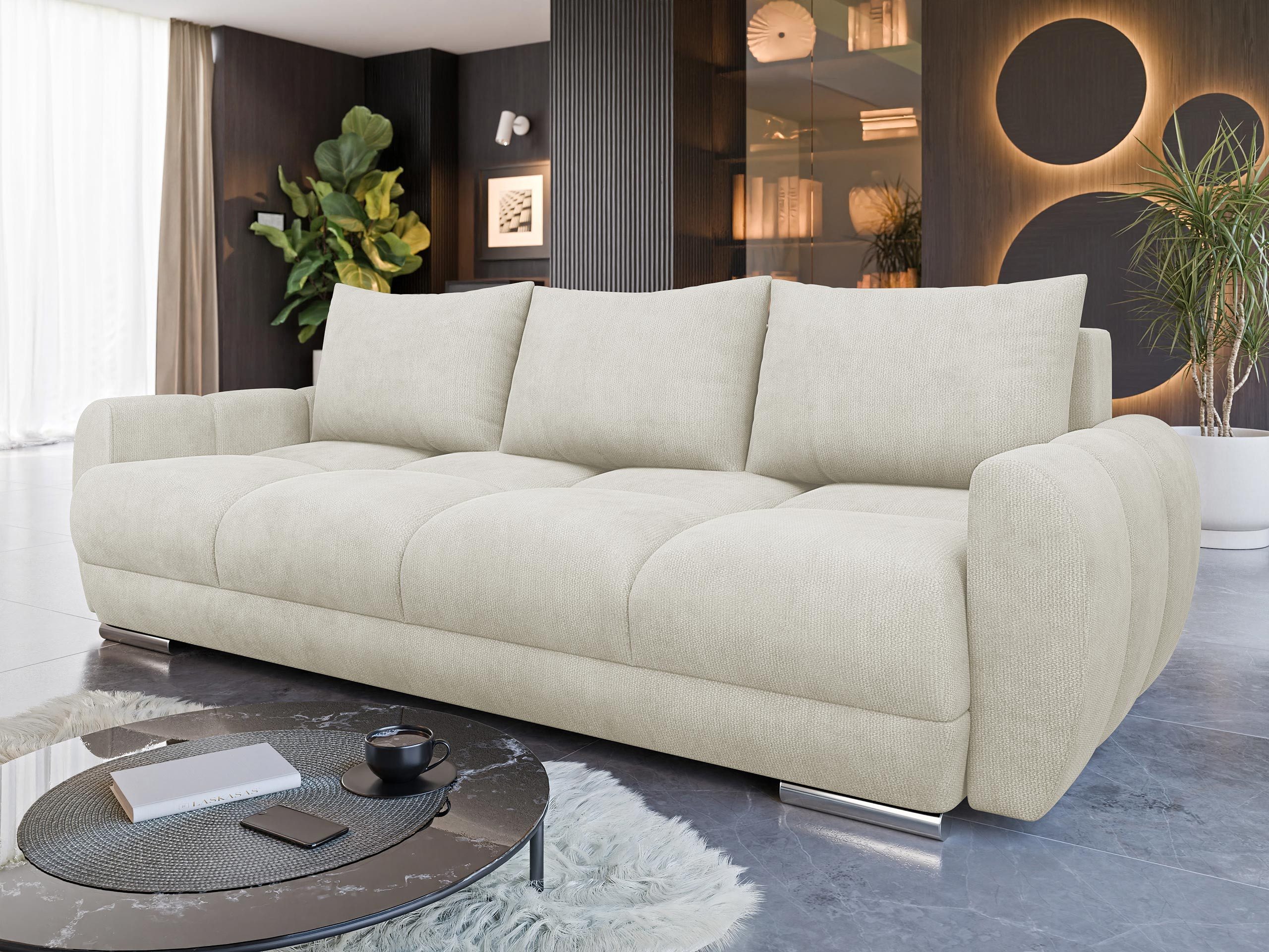 MIRJAN24 Schlafsofa Logo 3, mit Bettkasten und Schlaffunktion, Ausziehmechanismus DL, Wellenfeder