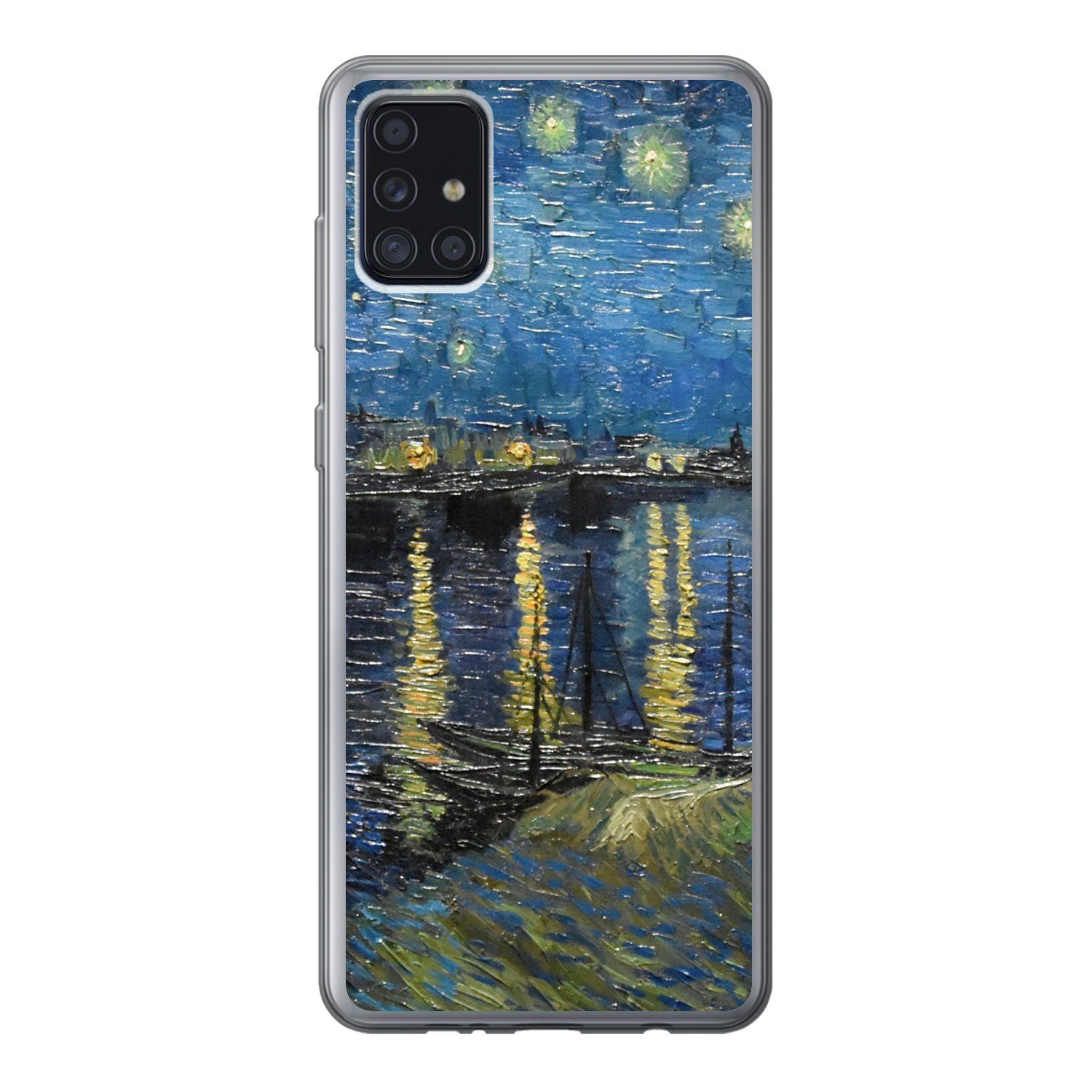 MuchoWow Handyhülle für Samsung Galaxy A52 5G Sternennacht über der Rhone - Van Gogh - Kun, Smartphone-Bumper, Print, Handy Schutzhülle Dünn