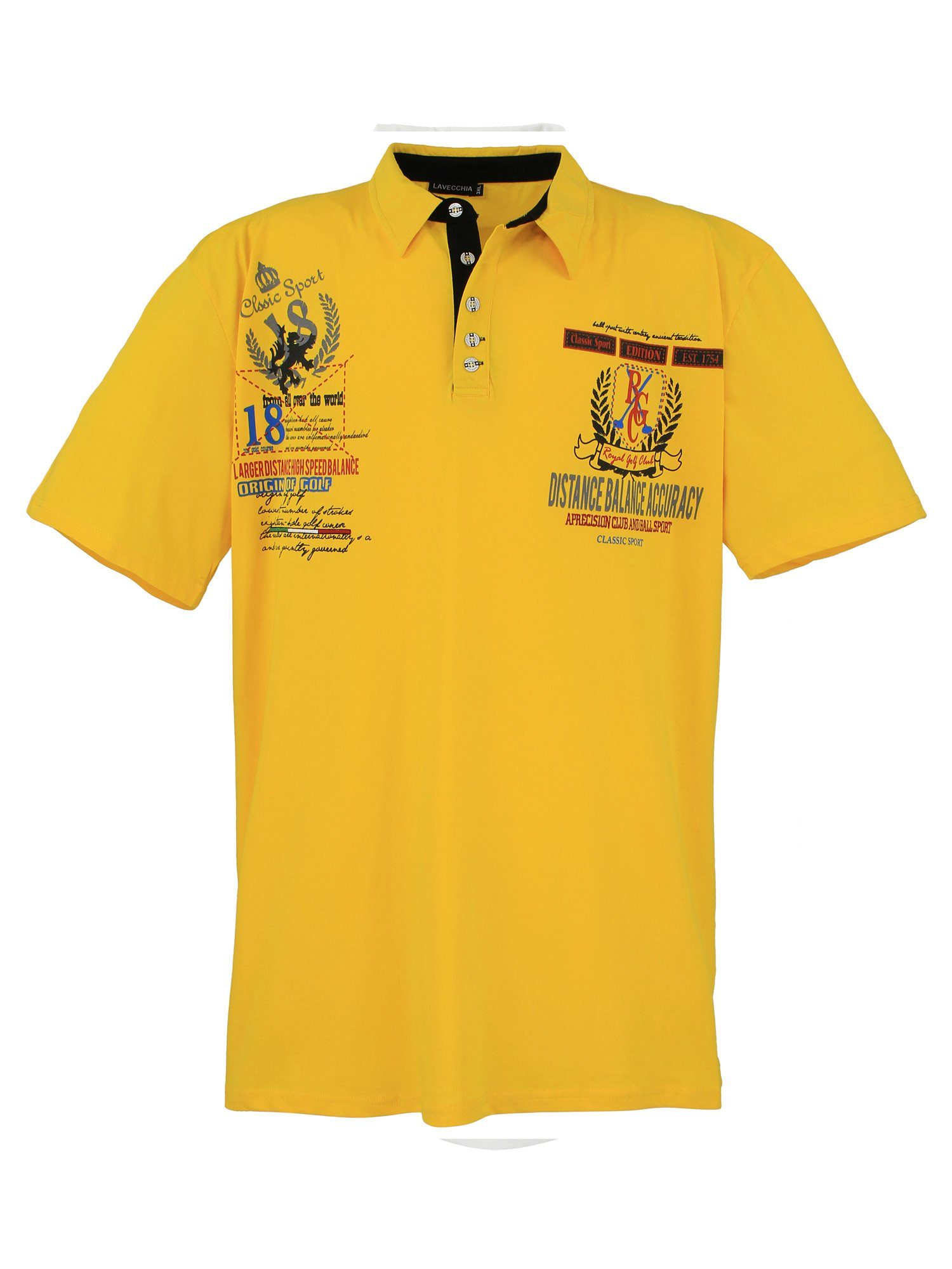 Lavecchia Poloshirt Lavecchia Herren Poloshirt LV-2038 (Gelb, 8XL) Herren Polo Shirt