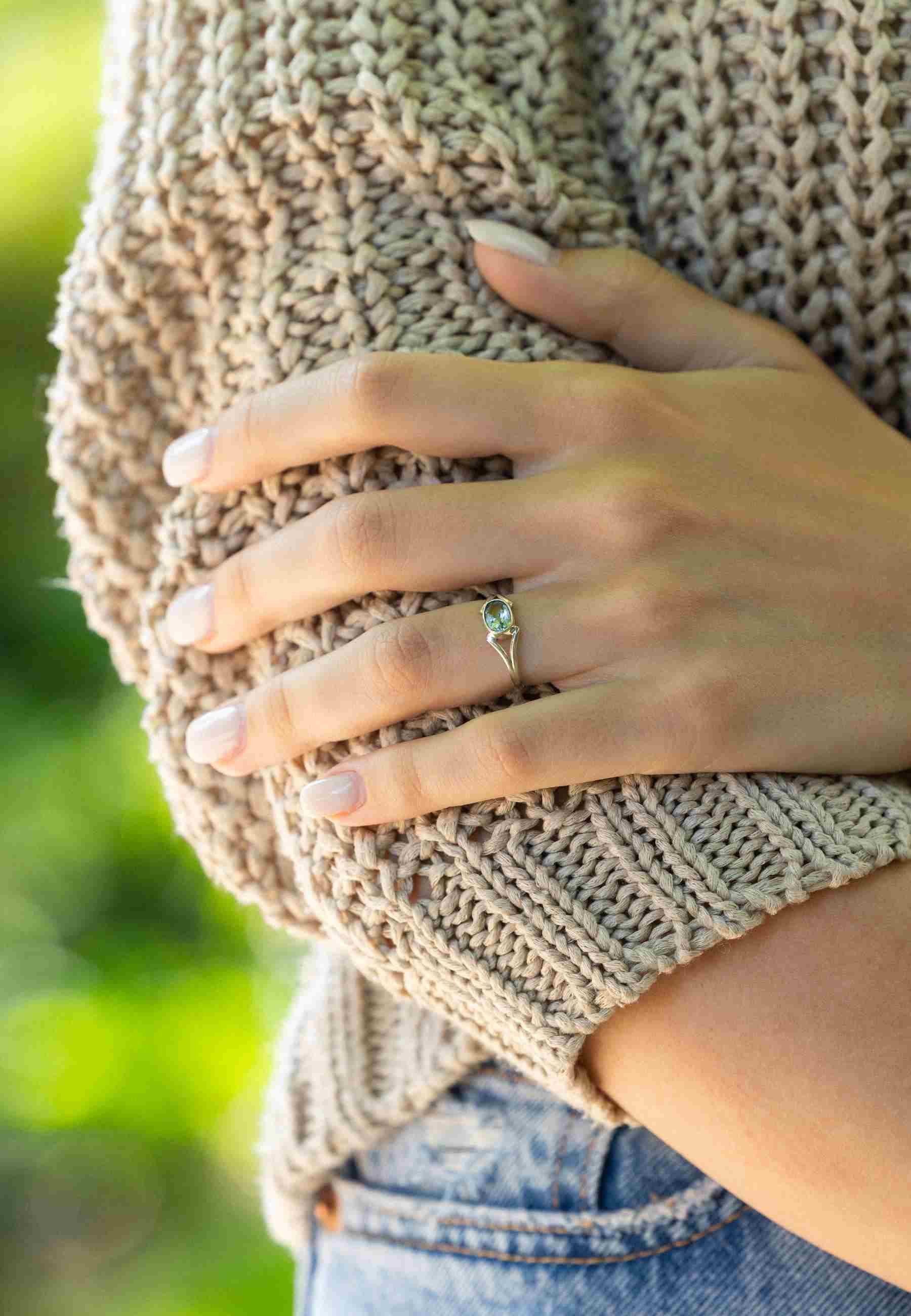 mantraroma Silberring TEKILI oval aus 925 Silber mit blau Topas (Ring mit S günstig online kaufen