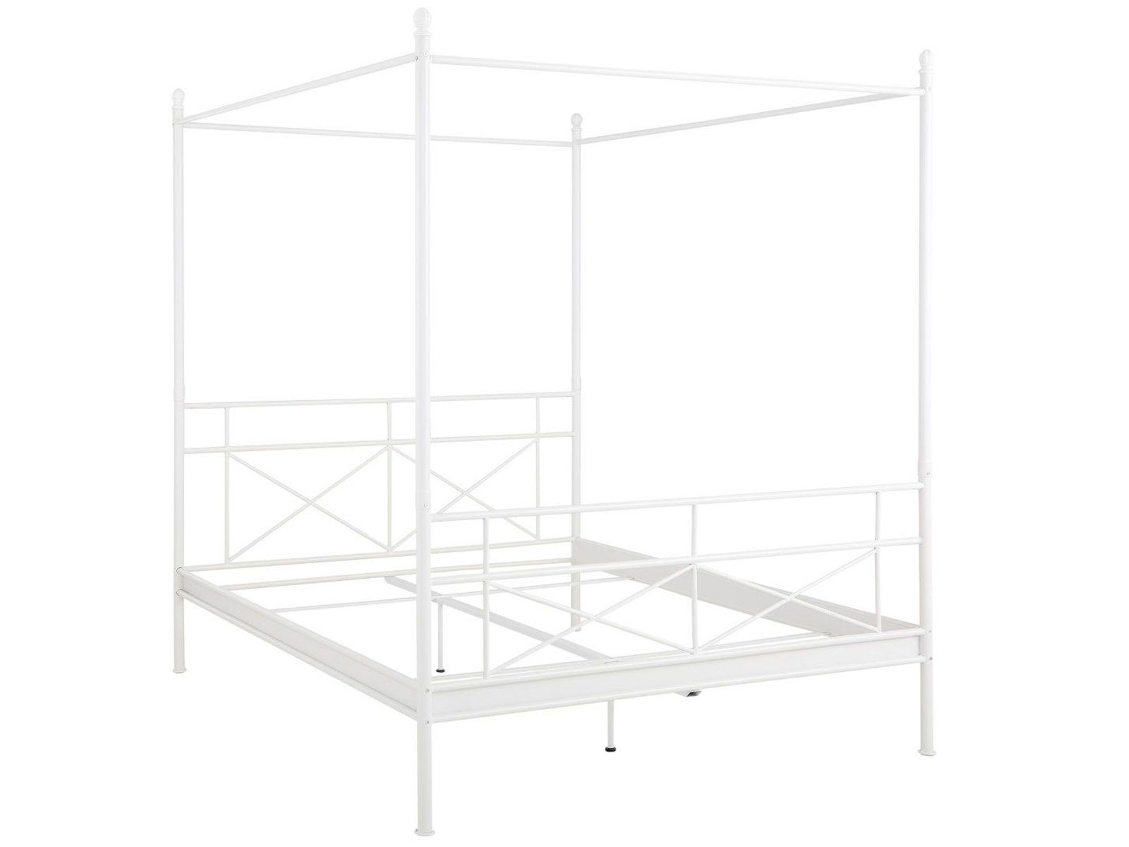 loft24 Himmelbett Tanja, Metallbett im Landhausstil, Bett, Bettgestell, Metall, 160x200 cm