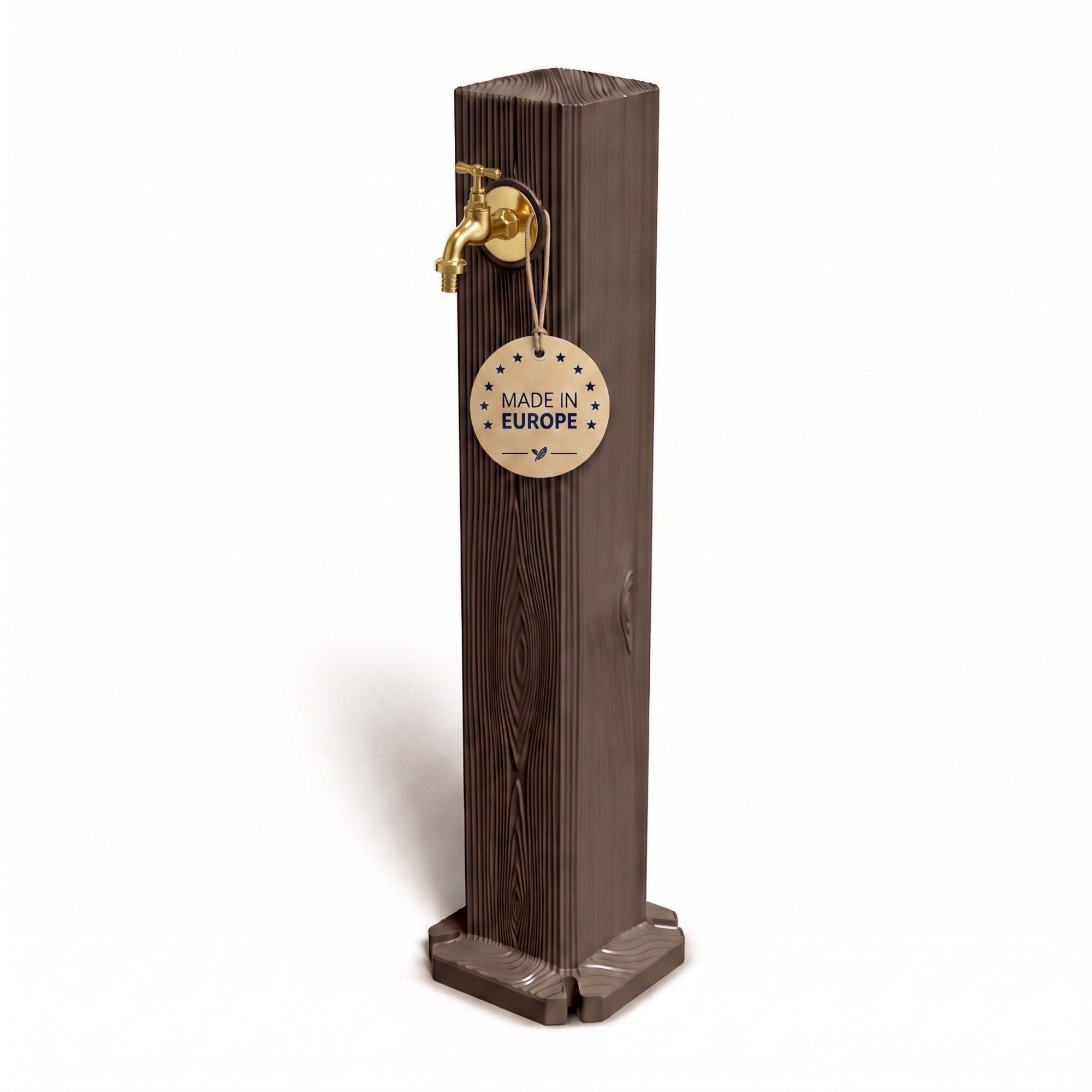 YourCasa Gartenbrunnen Timberline Wassersaüle Garten 90cm Holzoptik, Made in Europe