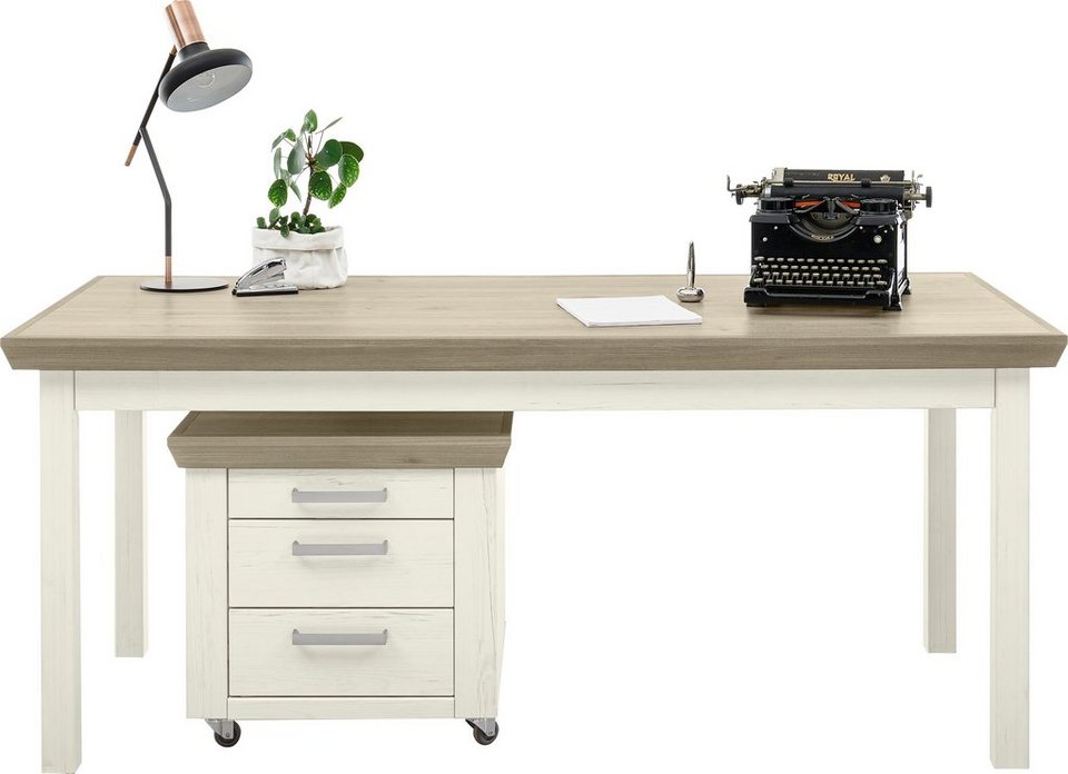 set one by Musterring Büromöbel-Set York, (2-St., bestehend aus  Schreibtisch und Rollcontainer), Tisch Breite 180 cm