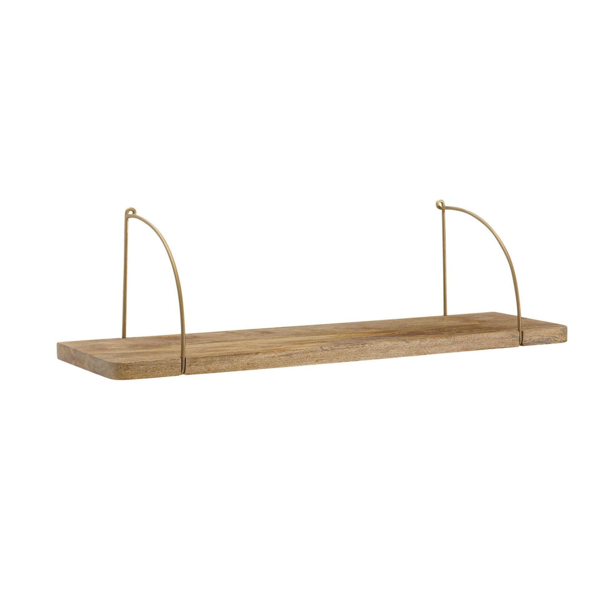 moebelfaktor Wandregal Gjerde, Mango Massivholz, Breite 60/80/100/120 cm, gold, Wandboard, Industrial
