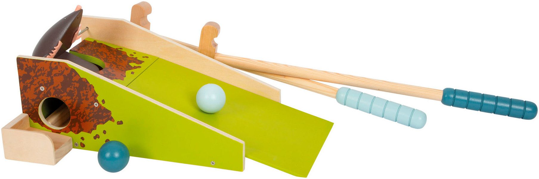 Small Foot Spiel, Kinderspiel Minigolf-Set Maulwurf, für Kinder