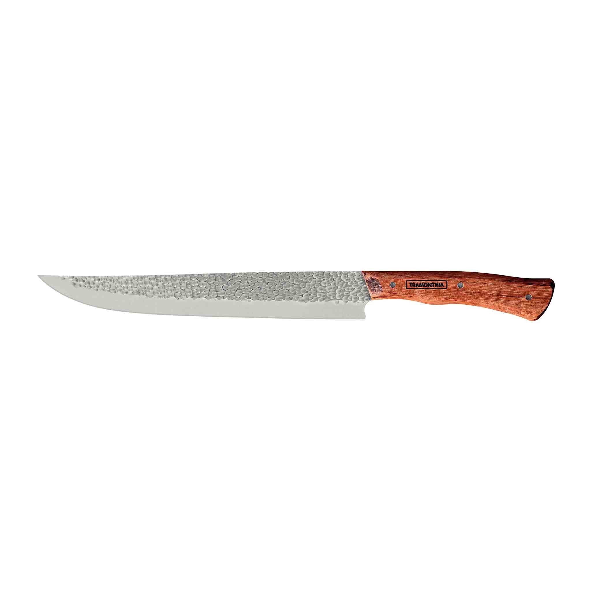 Tramontina Fleischmesser NÔMADE - mit Hammerschlag Klinge, FSC-zertifizierter Holzgriff, Rostfrei, Edelstahl, Klinge 25 cm