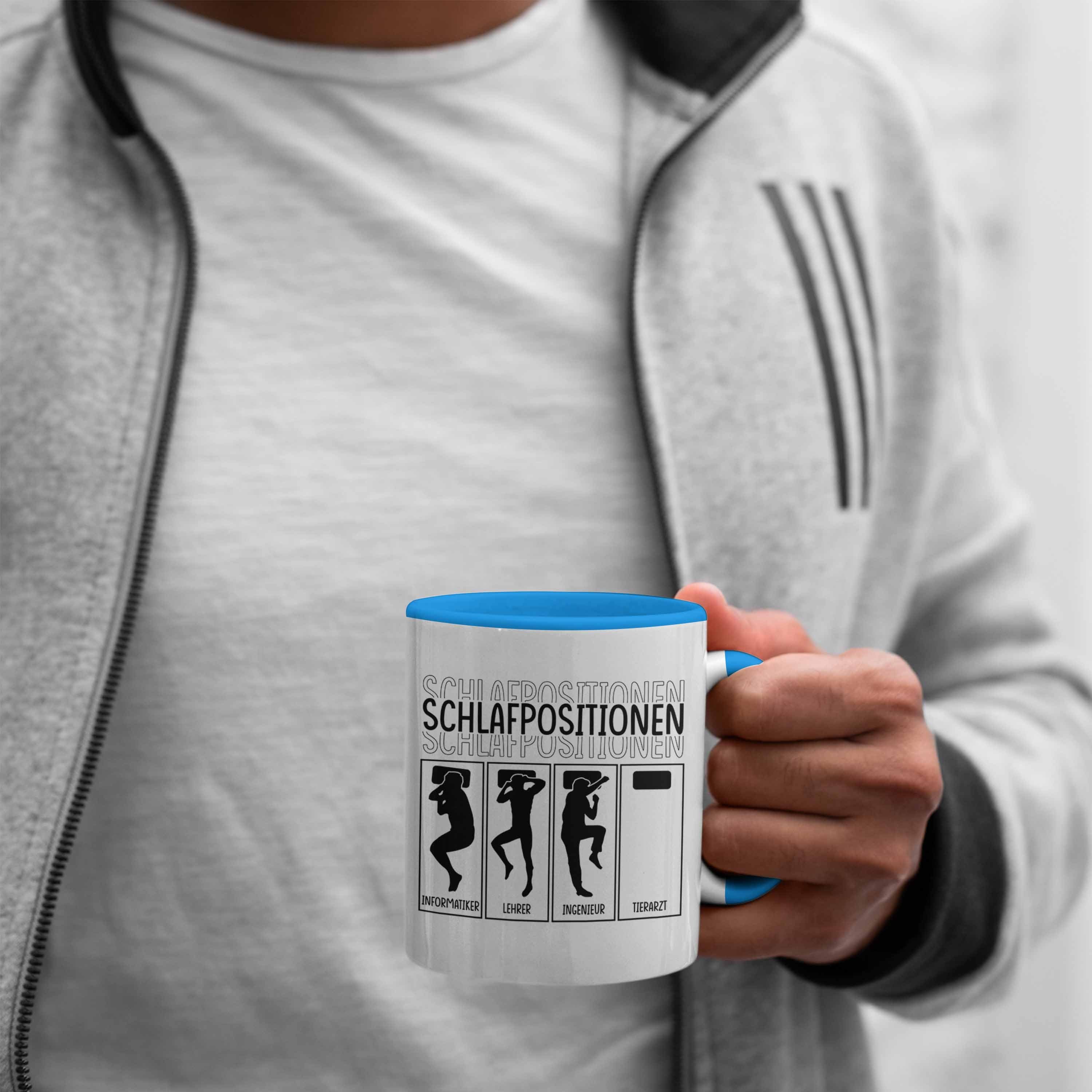 Trendation Tasse Tierarzt Tasse Geschenk für Tierärztin Geschenkidee Blau Lustiger Ka Spruch