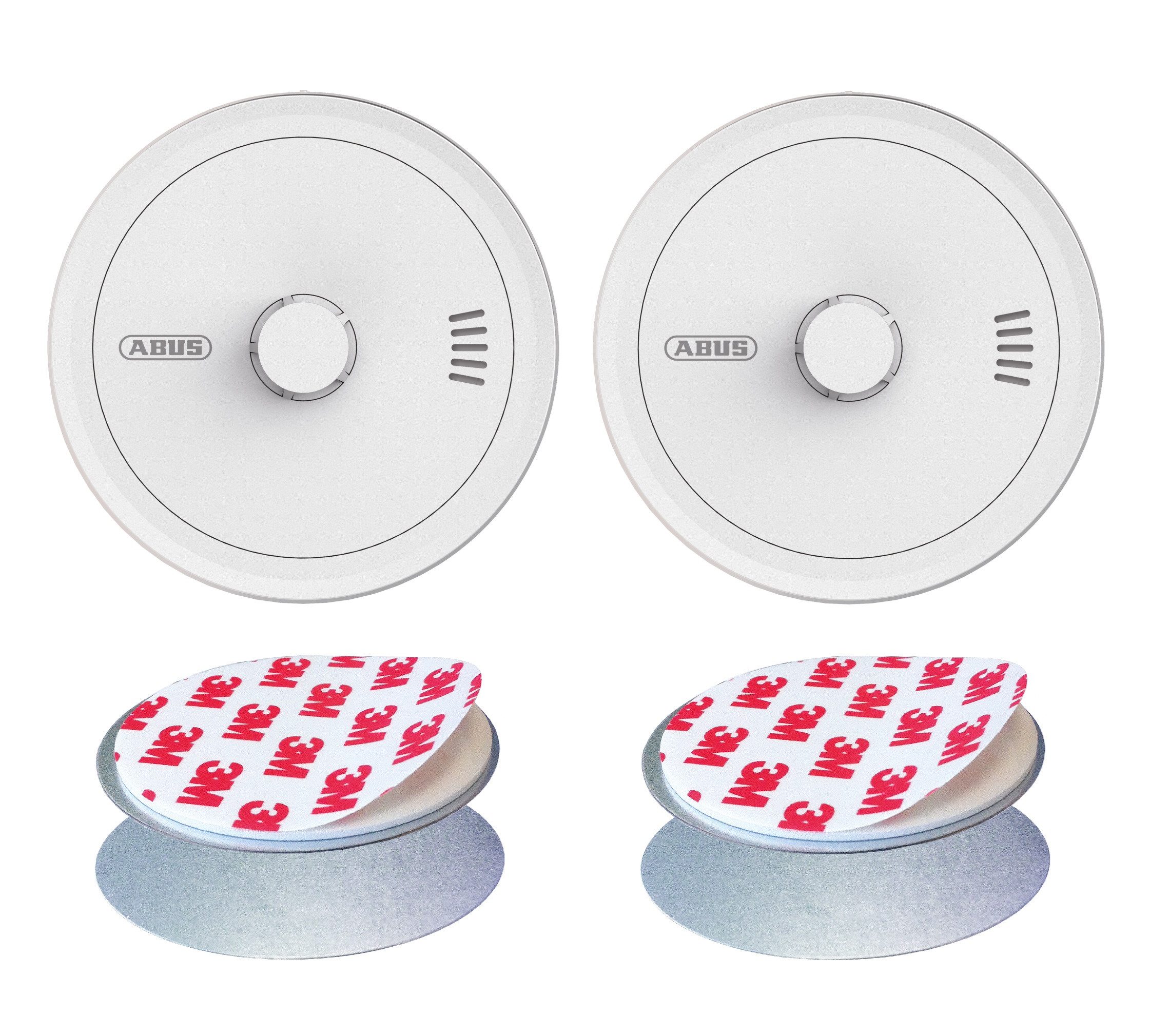 ABUS Hitzewarnmelder PREVARO 10 - für Küche & Co - 2er Set + Magnetpads Hitzemelder (reagiert auf das Erreichen einer kritischen Temperatur von 54 - 65 °C)