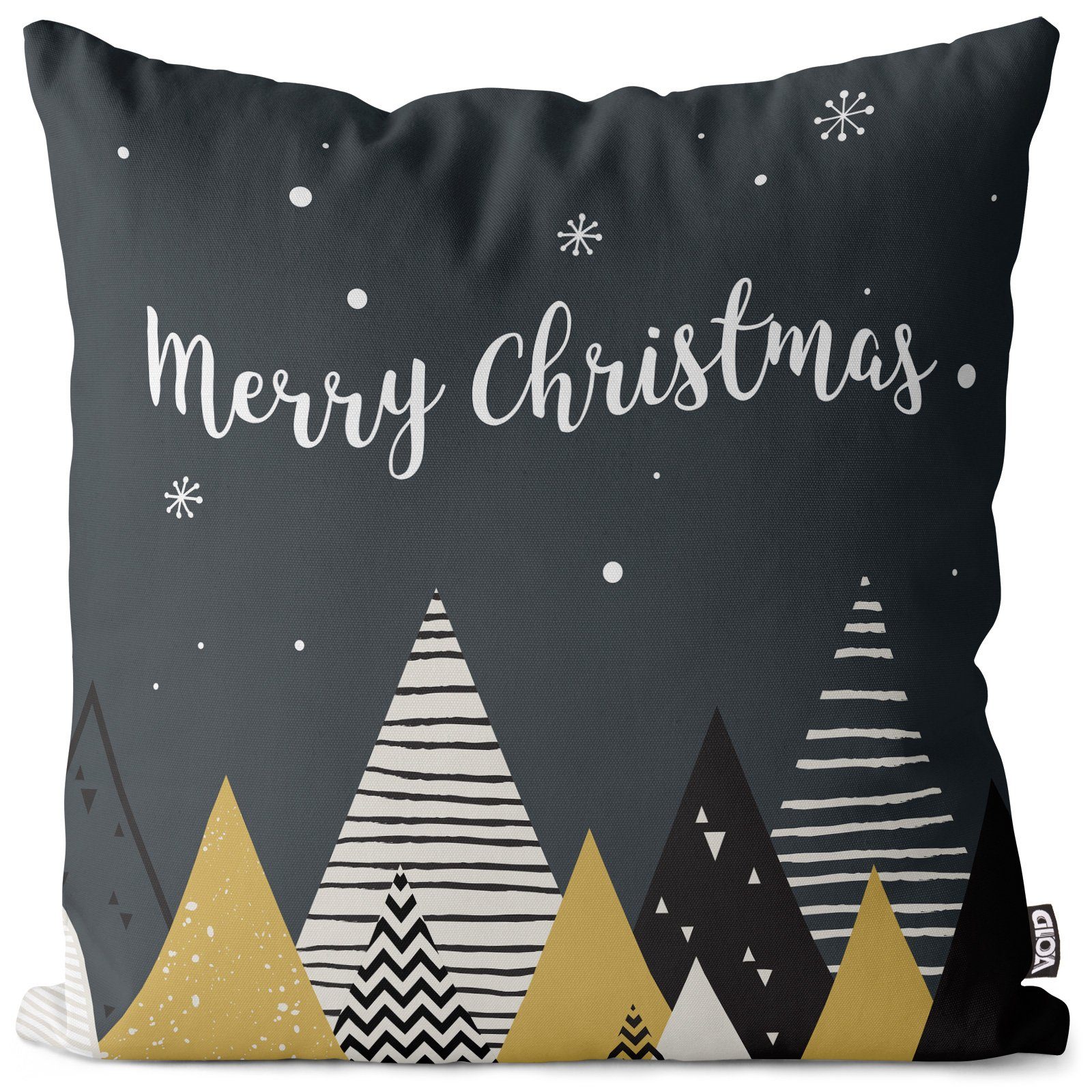 Nikolaus Geschenke Merry Winter Kissenbezug, (1 Design Dekoration Christmas Weihnachten Abend Stück), Wald VOID Deko Sofa-Kissen Nacht Wohnzimmer Sterne
