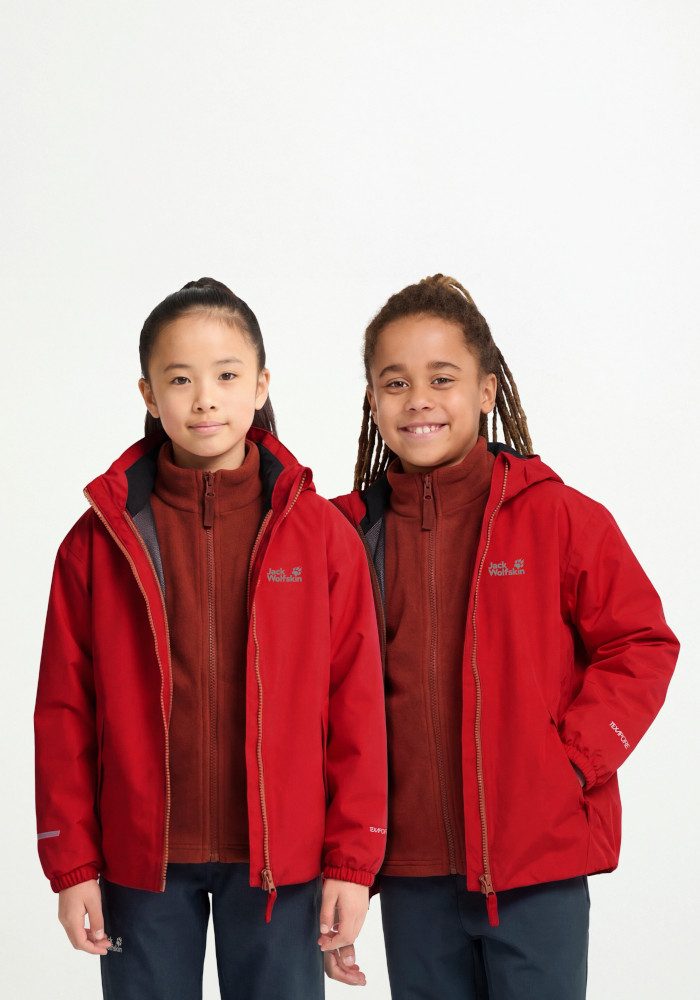 Jack Wolfskin 3-in-1-Funktionsjacke ICELAND 3IN1 JKT K Alwetterjacke für Kinder, wasser- und winddicht, warm