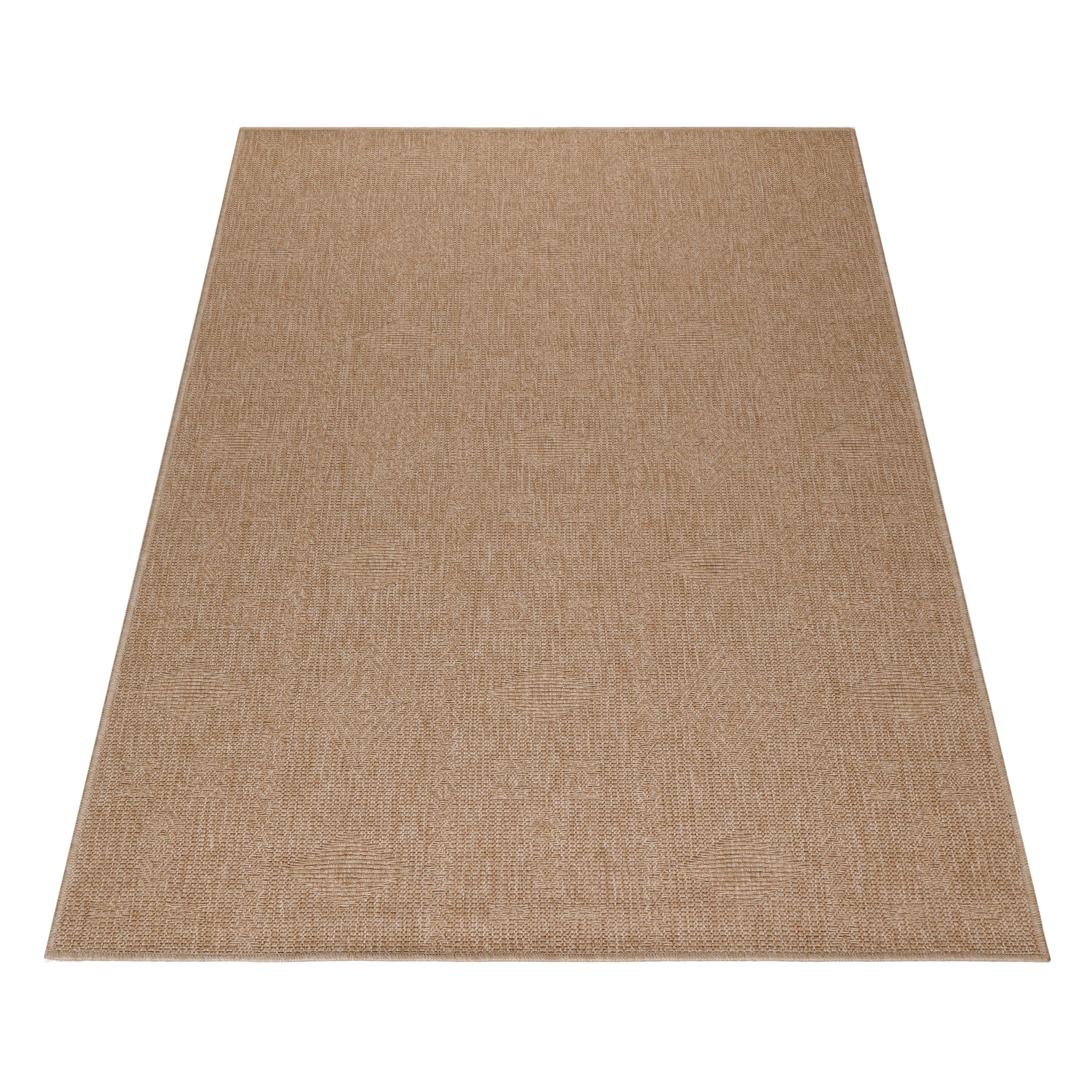 Teppium Teppich Vintage Design, Rechteckig, Höhe: 5 mm, Outdoor Teppich Vintage Design Natur Optik für Küche Balkon Terrasse