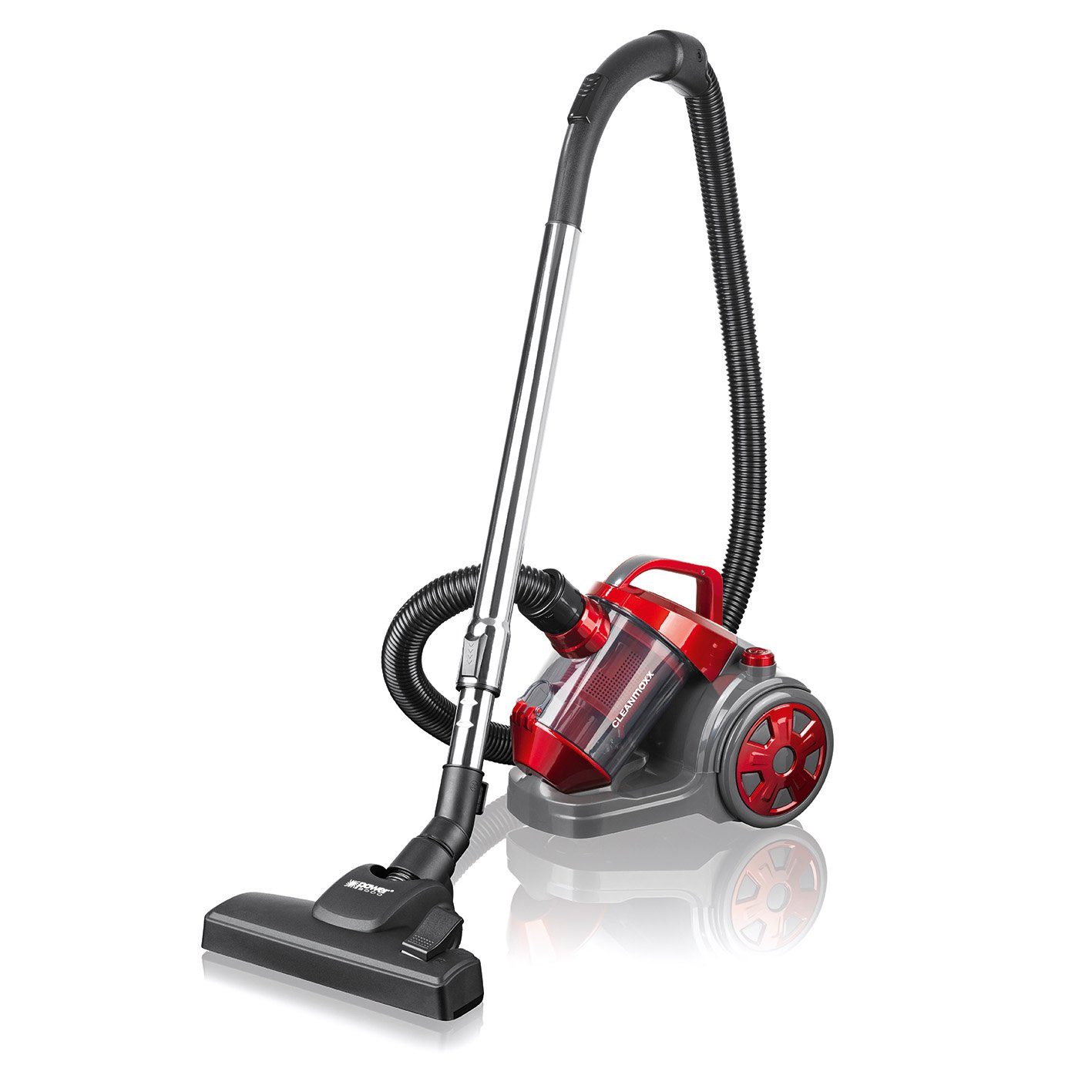 CLEANmaxx Bodenstaubsauger, Zyklon-Staubsauger beutellos rot/grau