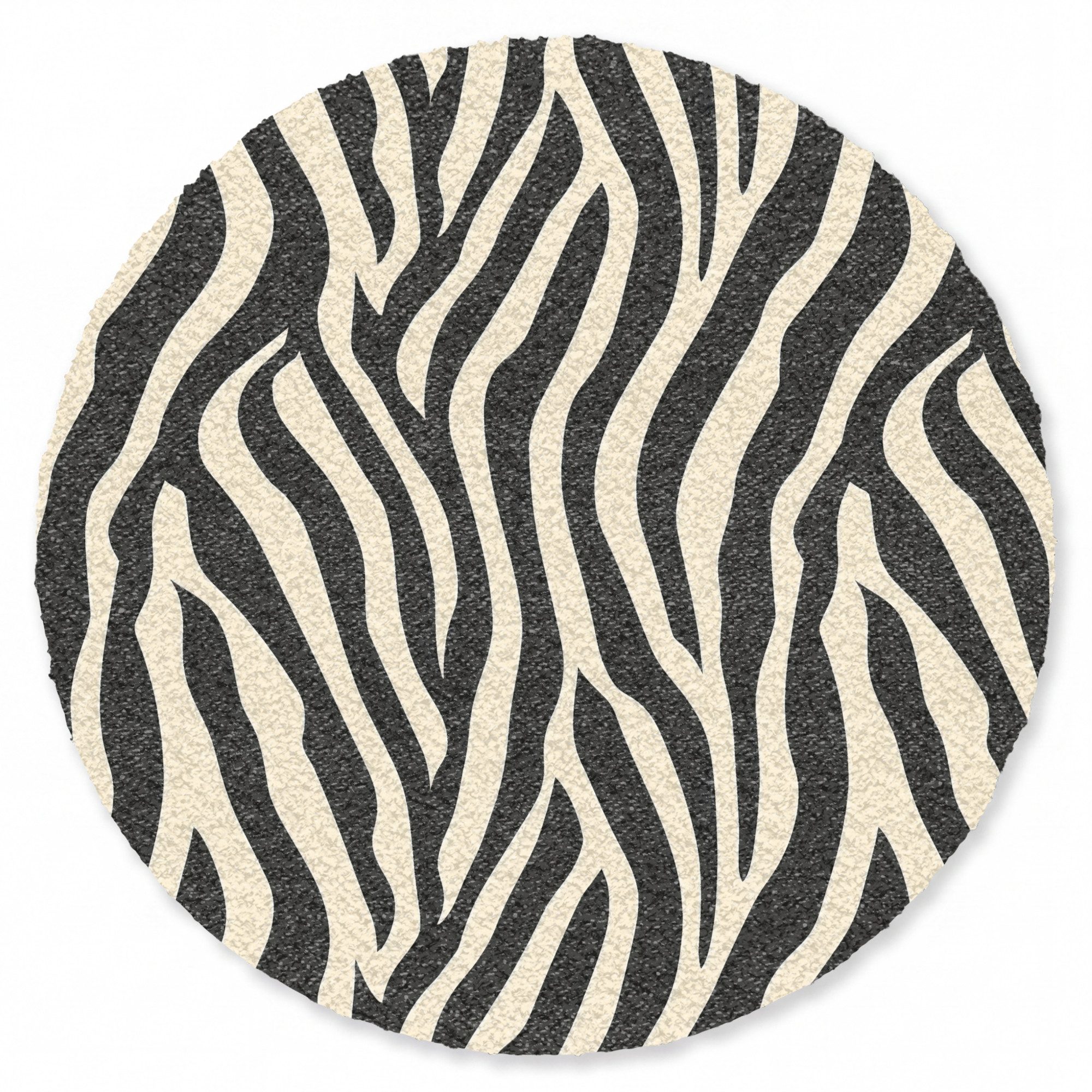 OnlyWow Teppich Rund Zebra - Druck - Klassisch - Schwarz, Rechteckig, Wohnzimmer, Schlafzimmer, Kurzflor 90x90 cm