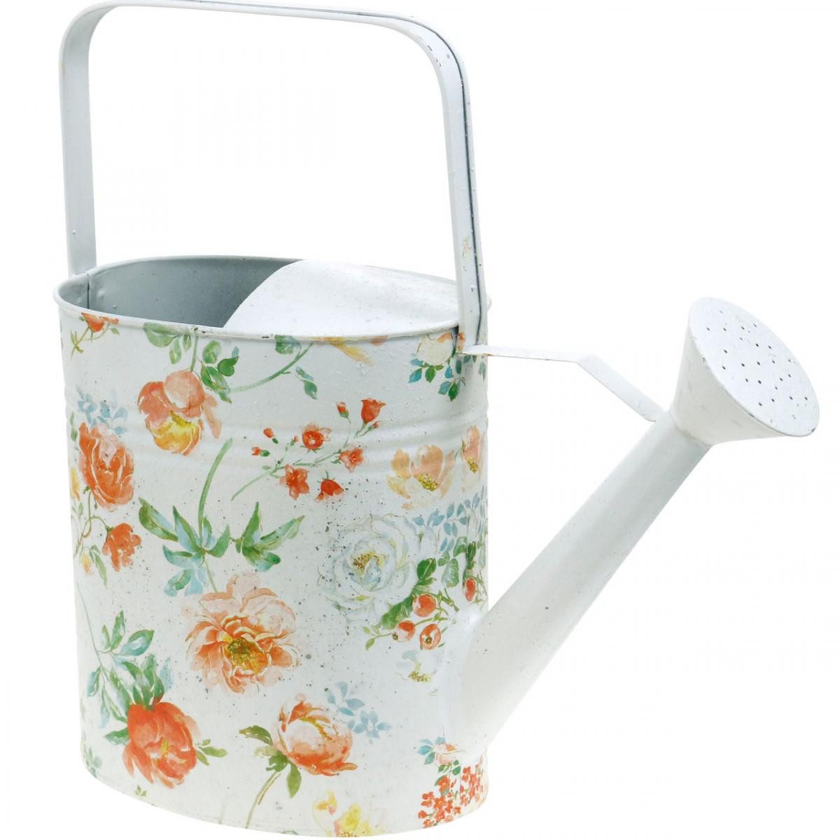Viana Gießkanne Vintage Deko Gießkanne Metall mit Rosenmotiv, Sommer Garten