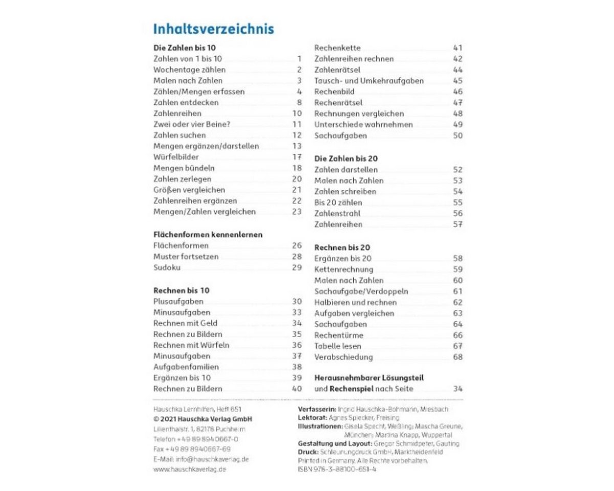 Thumbnail - Hauschka Verlag Schulheft Hauschka Verlag Mathematik auf dem Bauernhof 1. Klasse