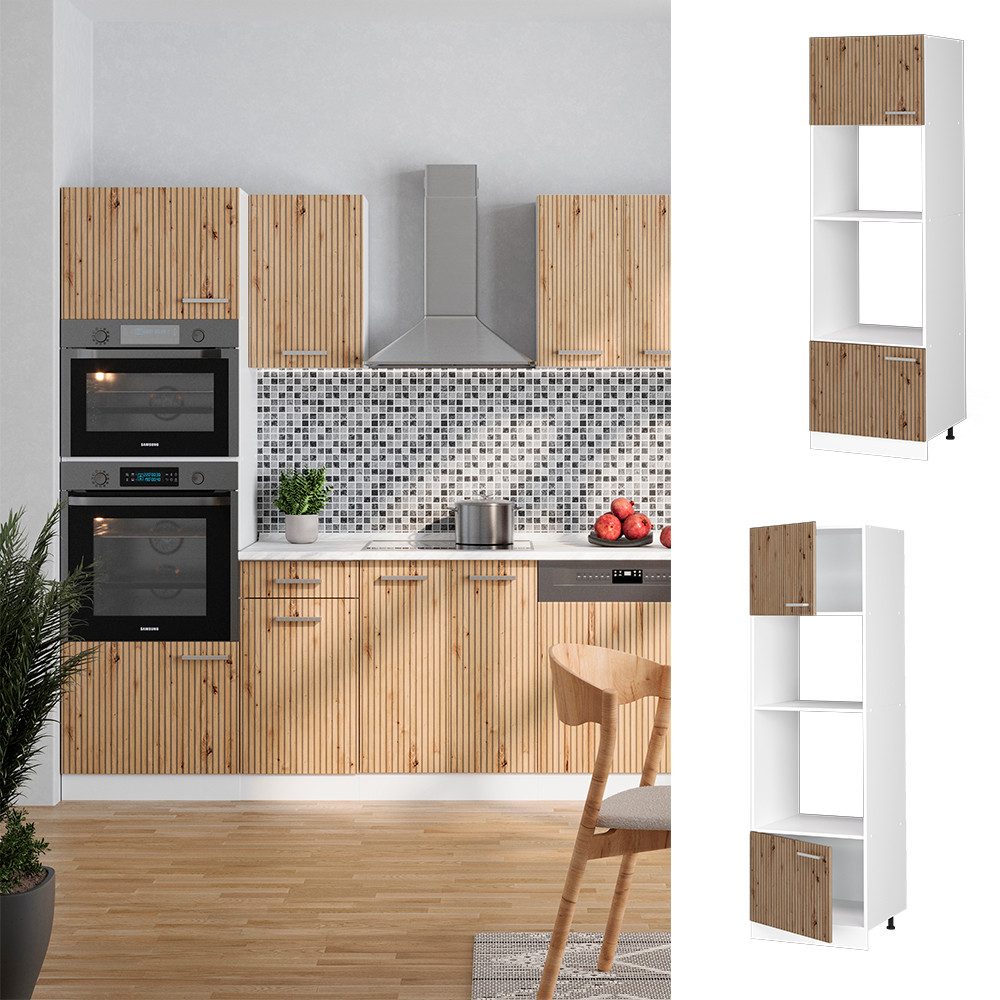 Vicco Mikrowellenumbauschrank R-Line, Artisan-Eiche/Weiß, 60 cm günstig online kaufen