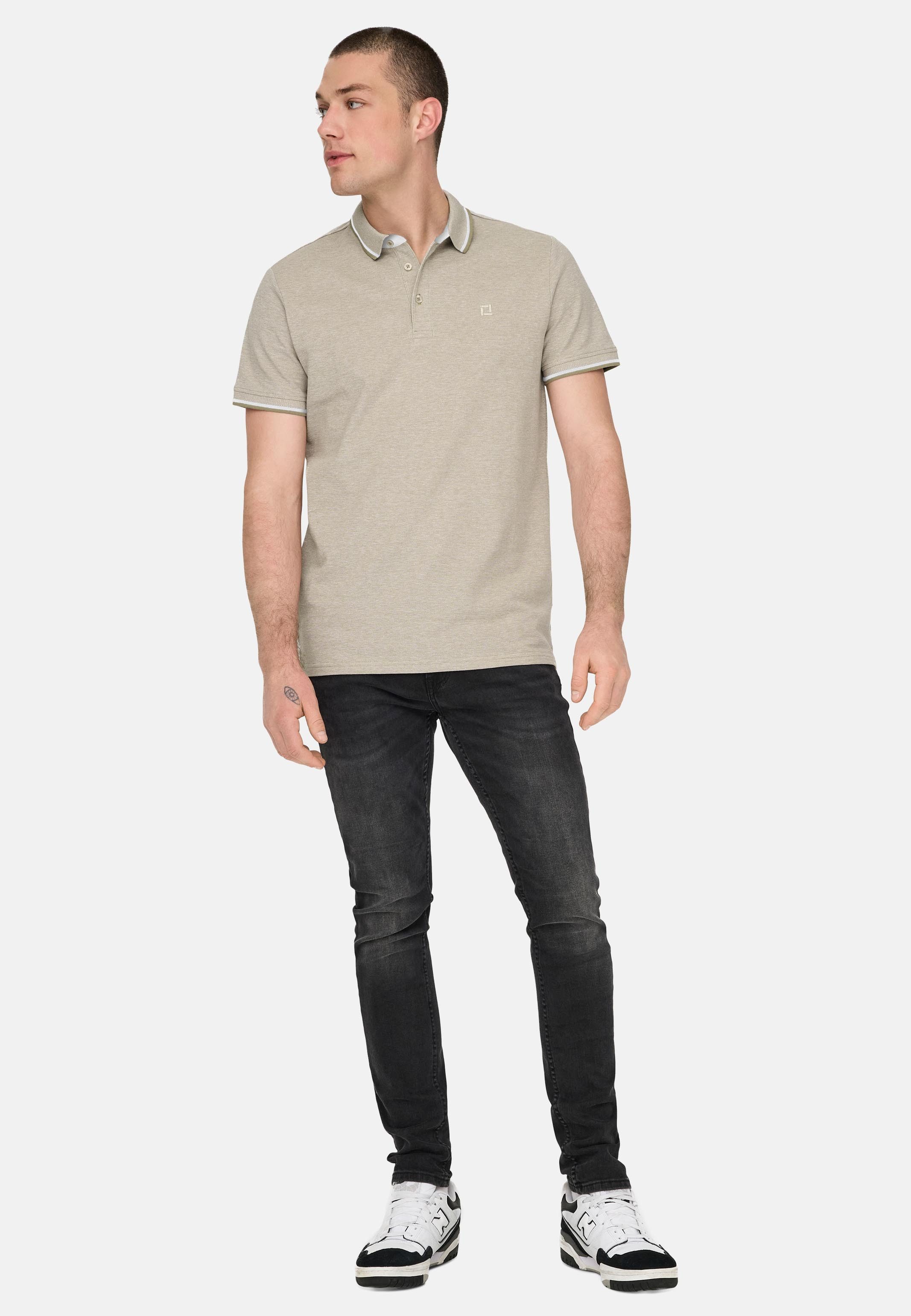 ONLY & SONS Poloshirt 2er Pack Onsefletcher (Spar-Set, 2-tlg) Poloshirt - Baumwolle - Atmungsaktiv - Hochwertiger Piqué-Stoff
