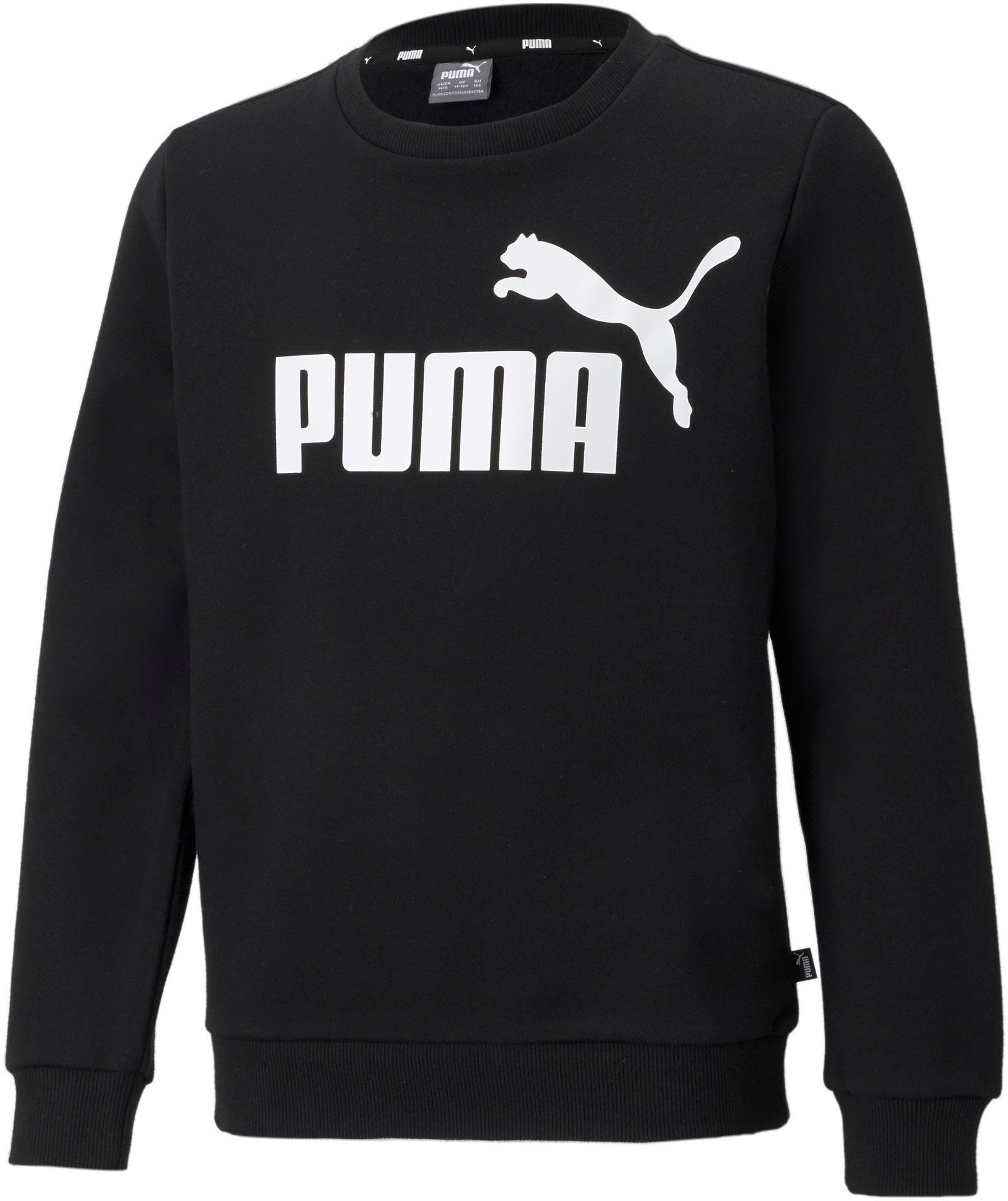 BIG Black ESS LOGO Kapuzensweatshirt PUMA CREW Puma B FL