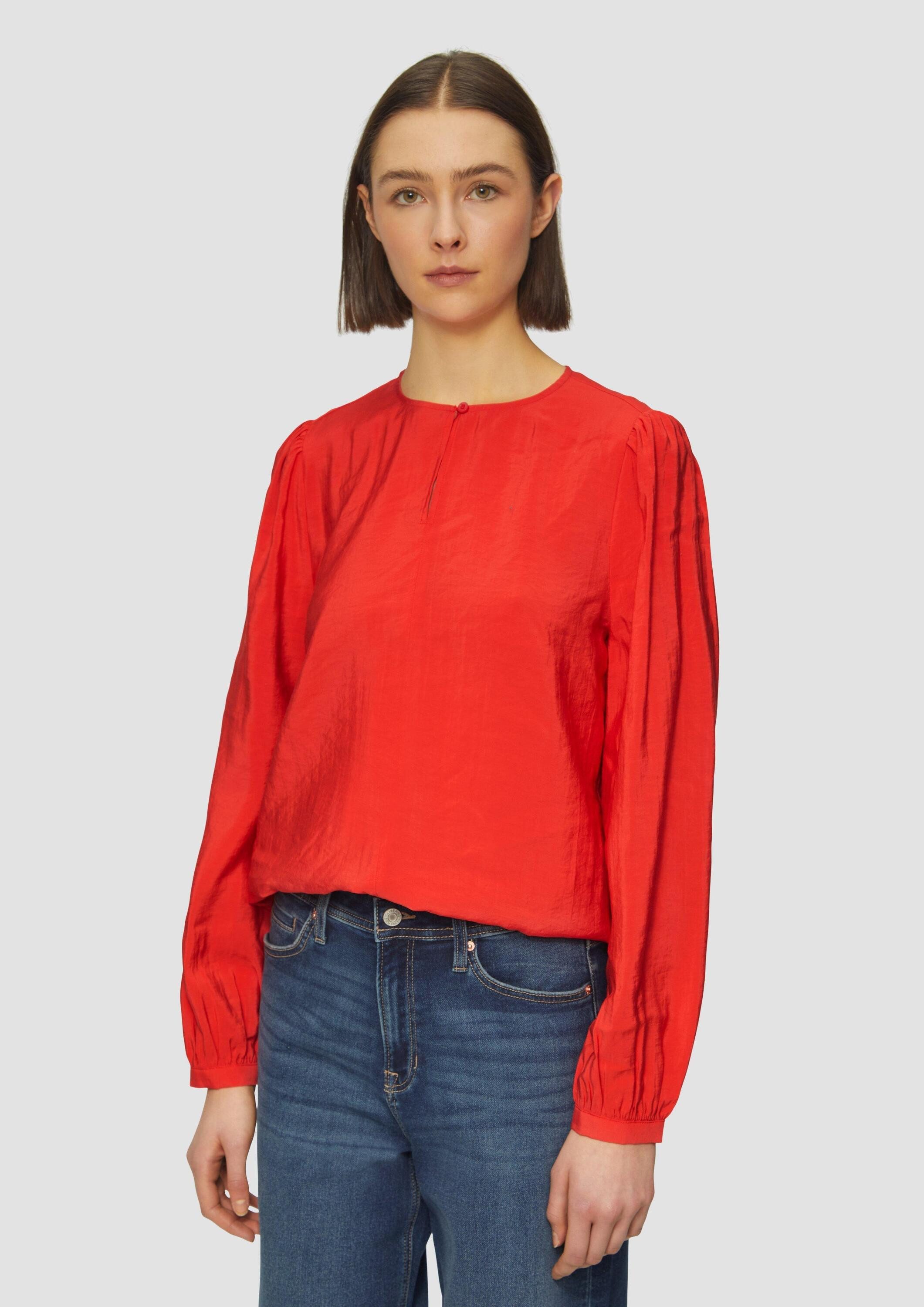 s.Oliver Langarmbluse Bluse Bluse mit Puffärmeln günstig online kaufen