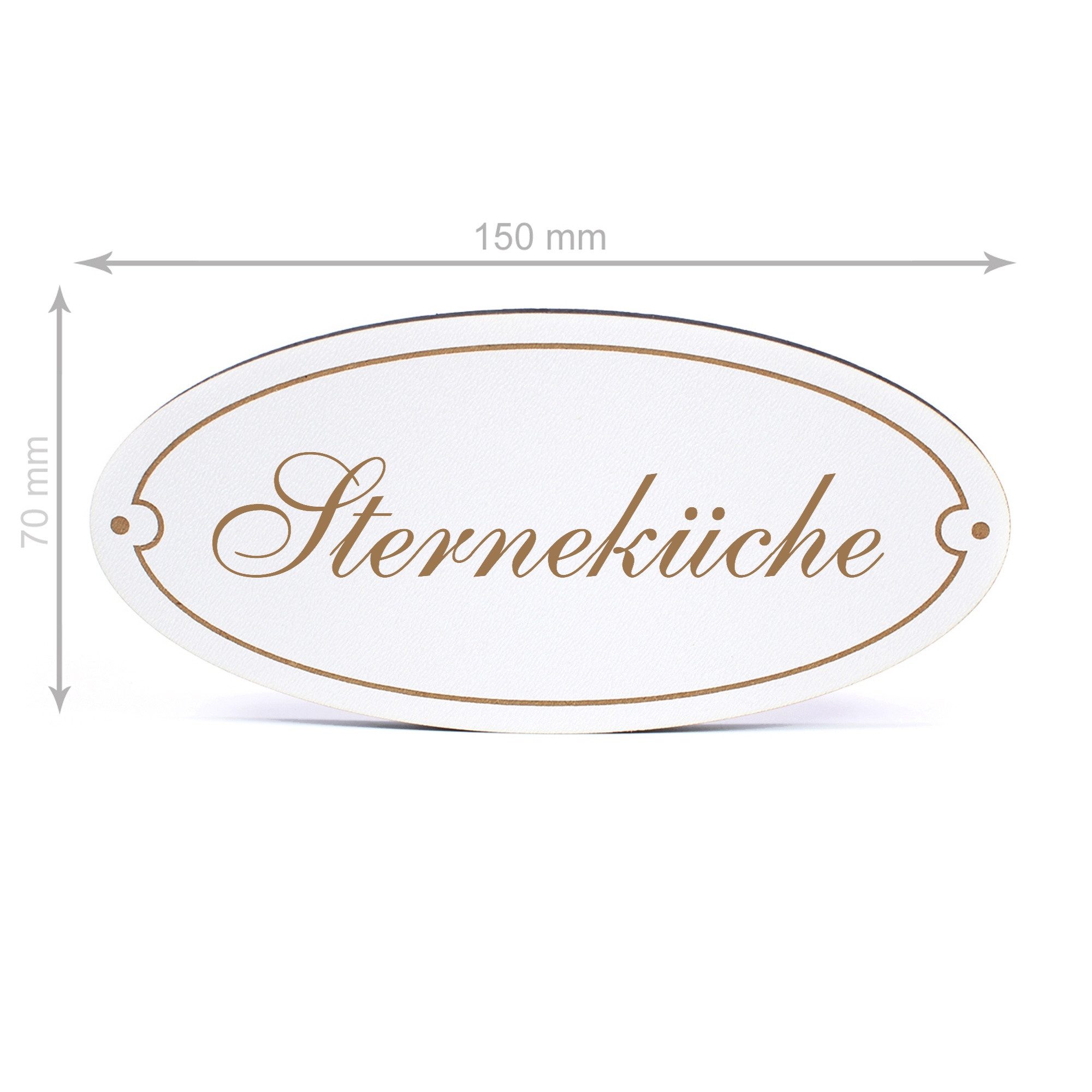 Dekolando Hinweisschild Türschild Oval - Sterneküche - Schild 15 x 7 cm - Schilder Türschilder, (1 St)