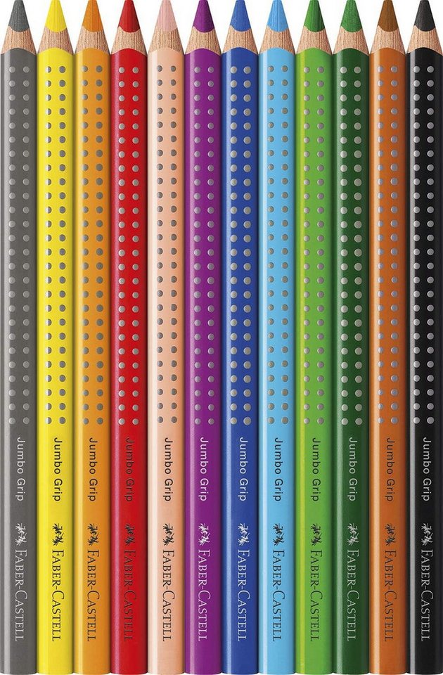 Thumbnail - Faber-Castell Buntstift Jumbo Grip, 12 ergonomische Farbstifte im Kartonetui patentierte Grip Zone