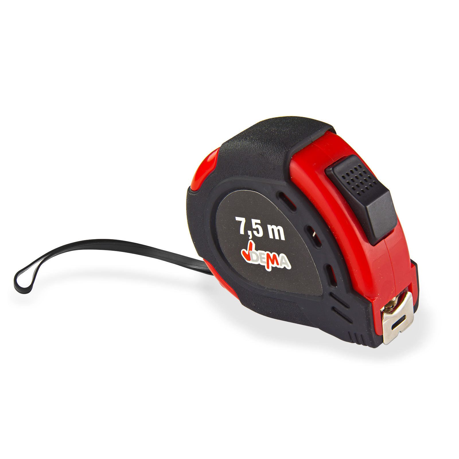DEMA Rollbandmaß Rollenmaßband 7,5 m Self-Locking mit Gürtelclip