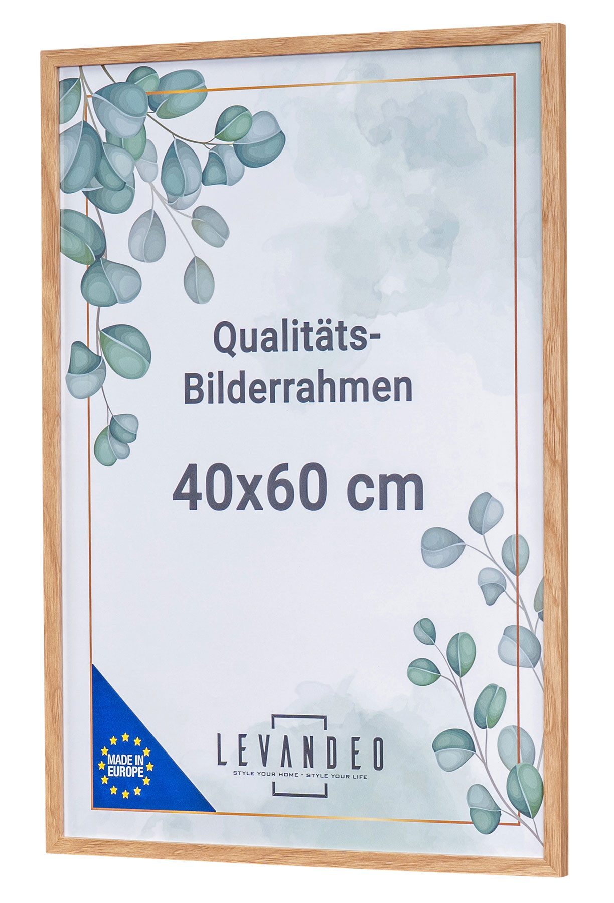 Levandeo® Bilderrahmen, Bilderrahmen Natur Eiche Optik 40x60 Made in EU Pos günstig online kaufen