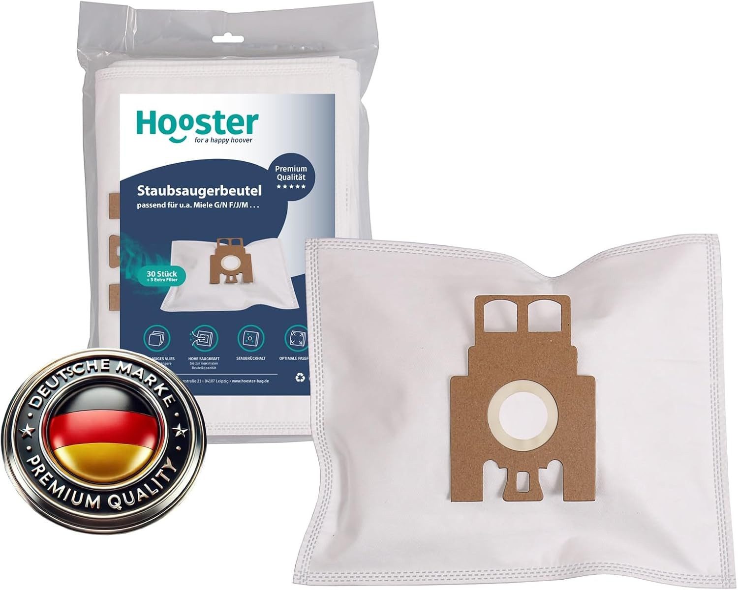 Hooster Staubsaugerbeutel 30 Stück für Miele S8360 / S 8360 Powerline, /Ecoline Beutel inkl. Microfilter