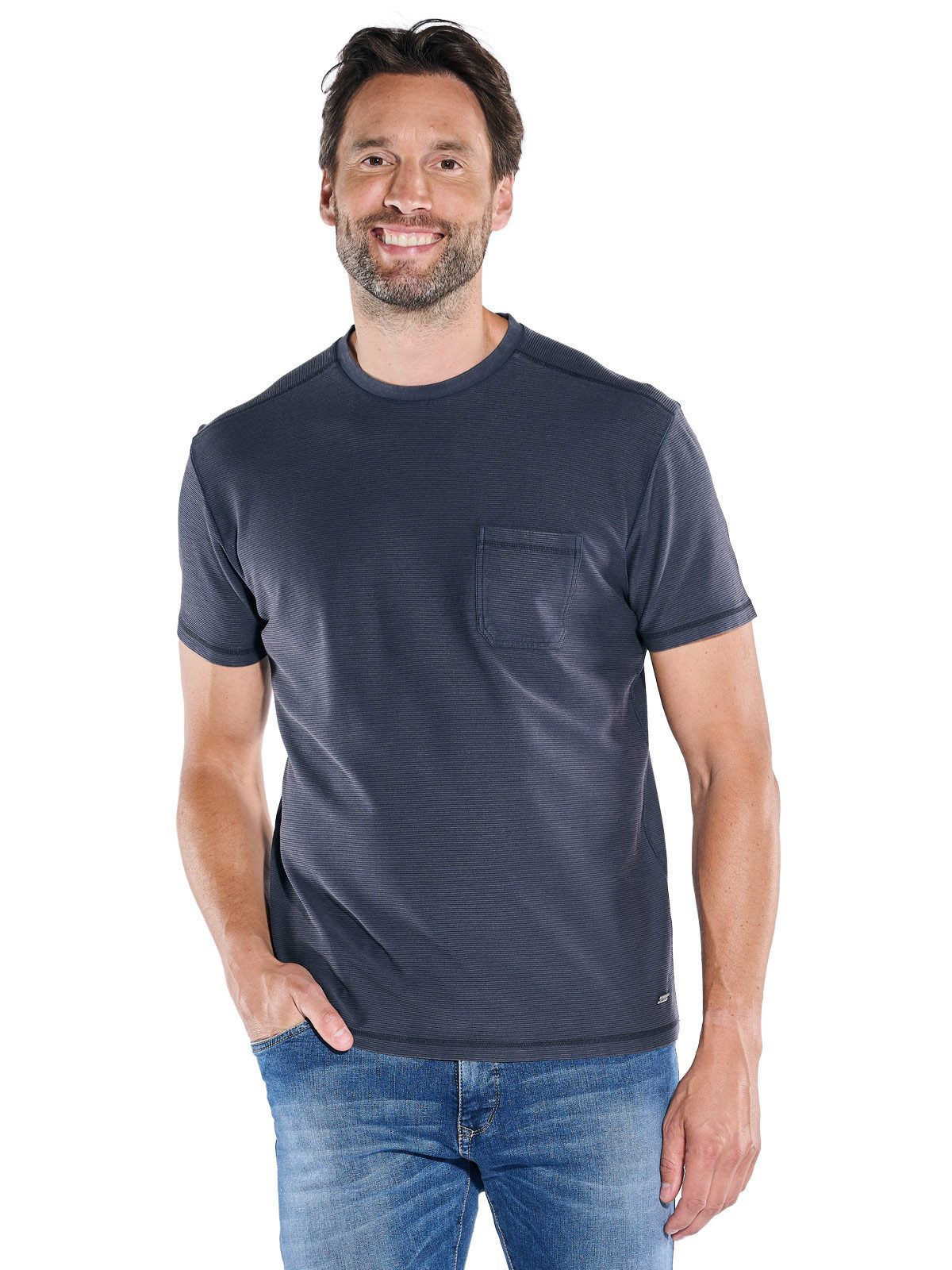 Engbers T-Shirt engbers Herren T-Shirt strukturiert, Saphirblau