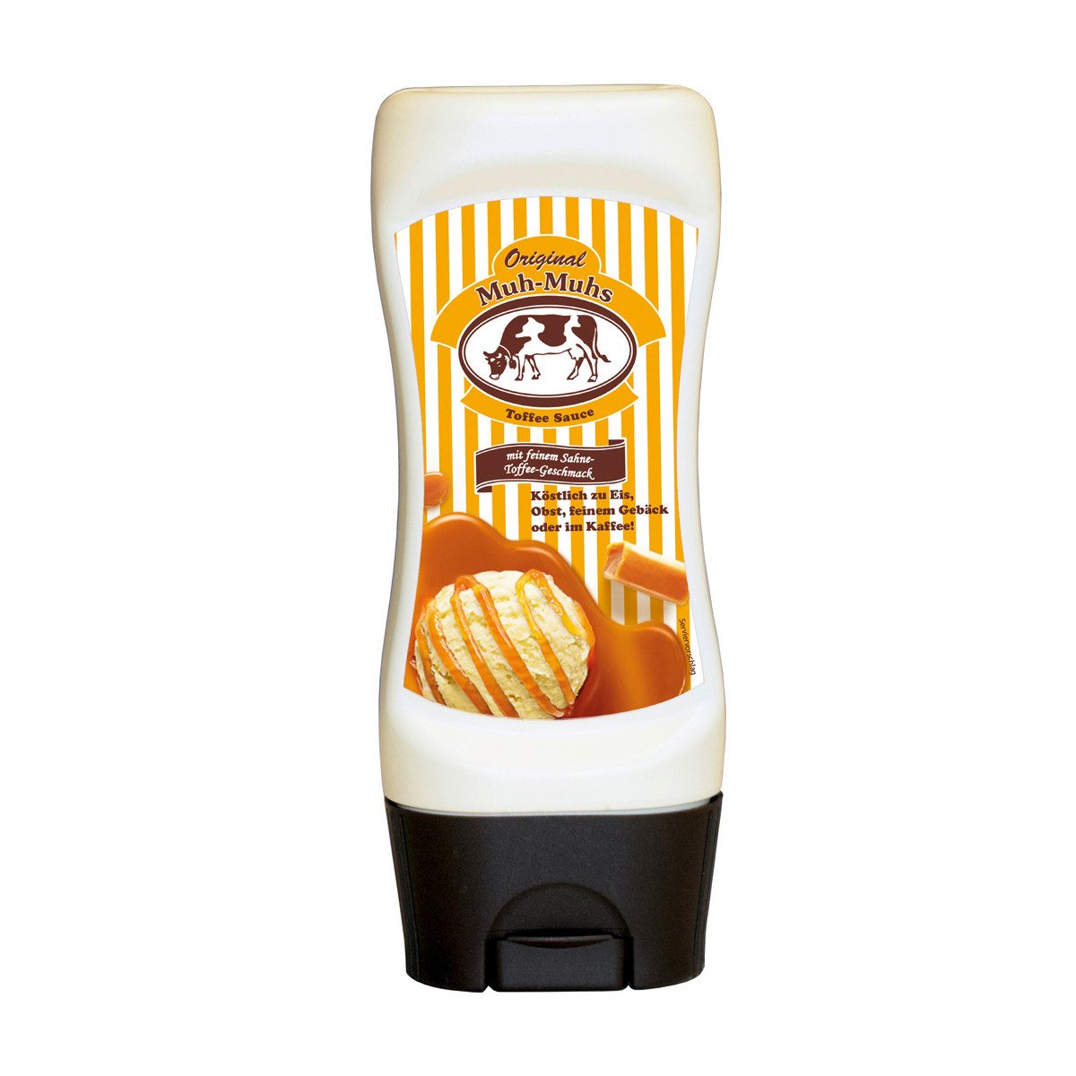 Muh-Muhs Saucen, Muh Muhs Original Toffee Sauce in einer Kopfstandflasche 150ml
