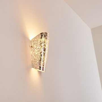 hofstein Wandleuchte »Volvera« Wandlampe aus Glas in Silber, ohne Leuchtmittel, Wandspot mit Up&Down-Effekt, 1xE27, mit Lichteffekt