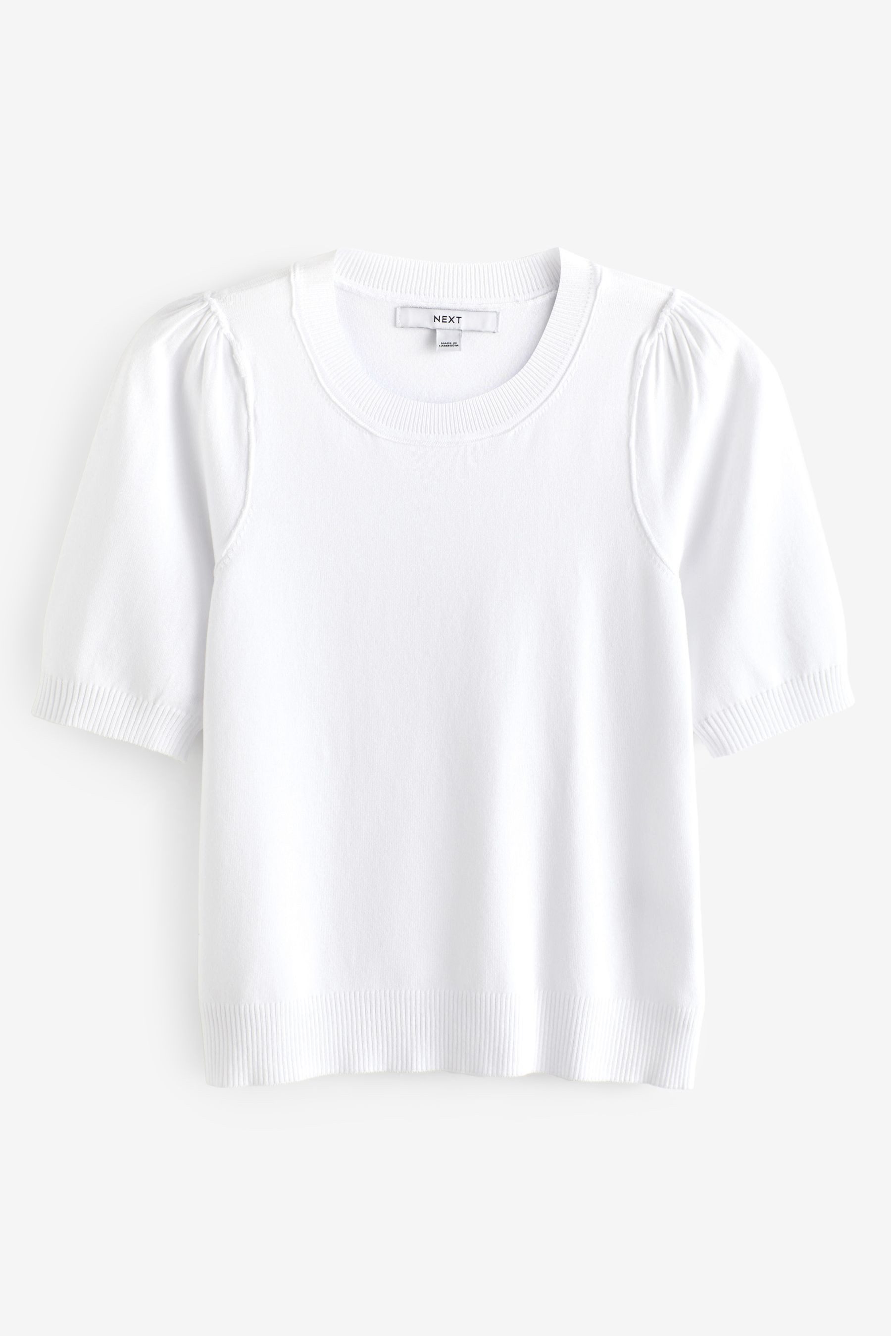 Next T-Shirt Kurzärmliges Strickoberteil mit Rundhals günstig online kaufen