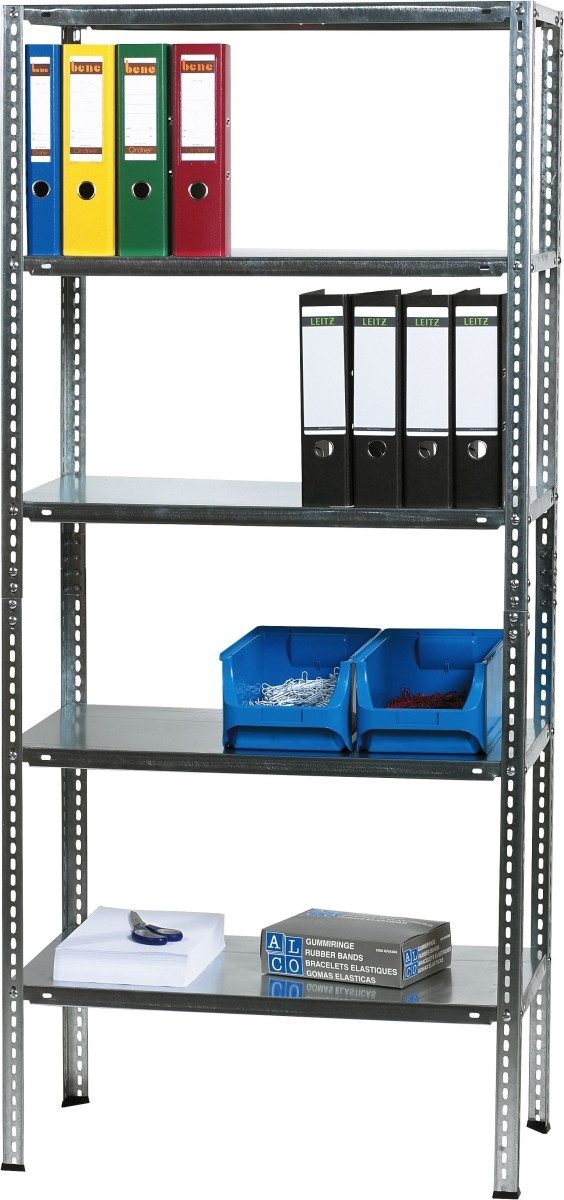 ALCO Regal Regal Stahlblech 5 Böden 80x40x180cm silber