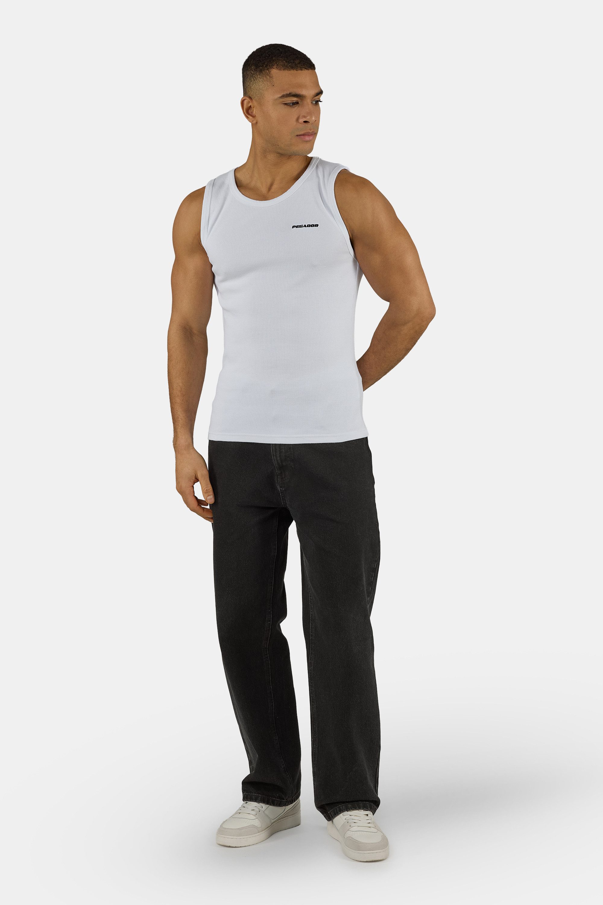 PEGADOR Muscleshirt Logo Rib Undershirt Baumwollmischung, regular fit
