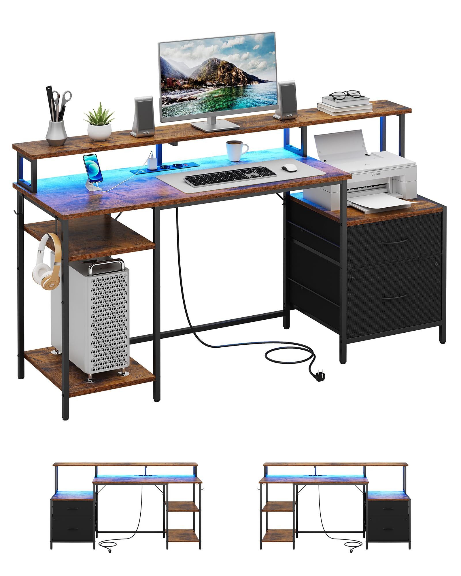 MSMASK Computertisch Gaming Tisch mit Led günstig online kaufen