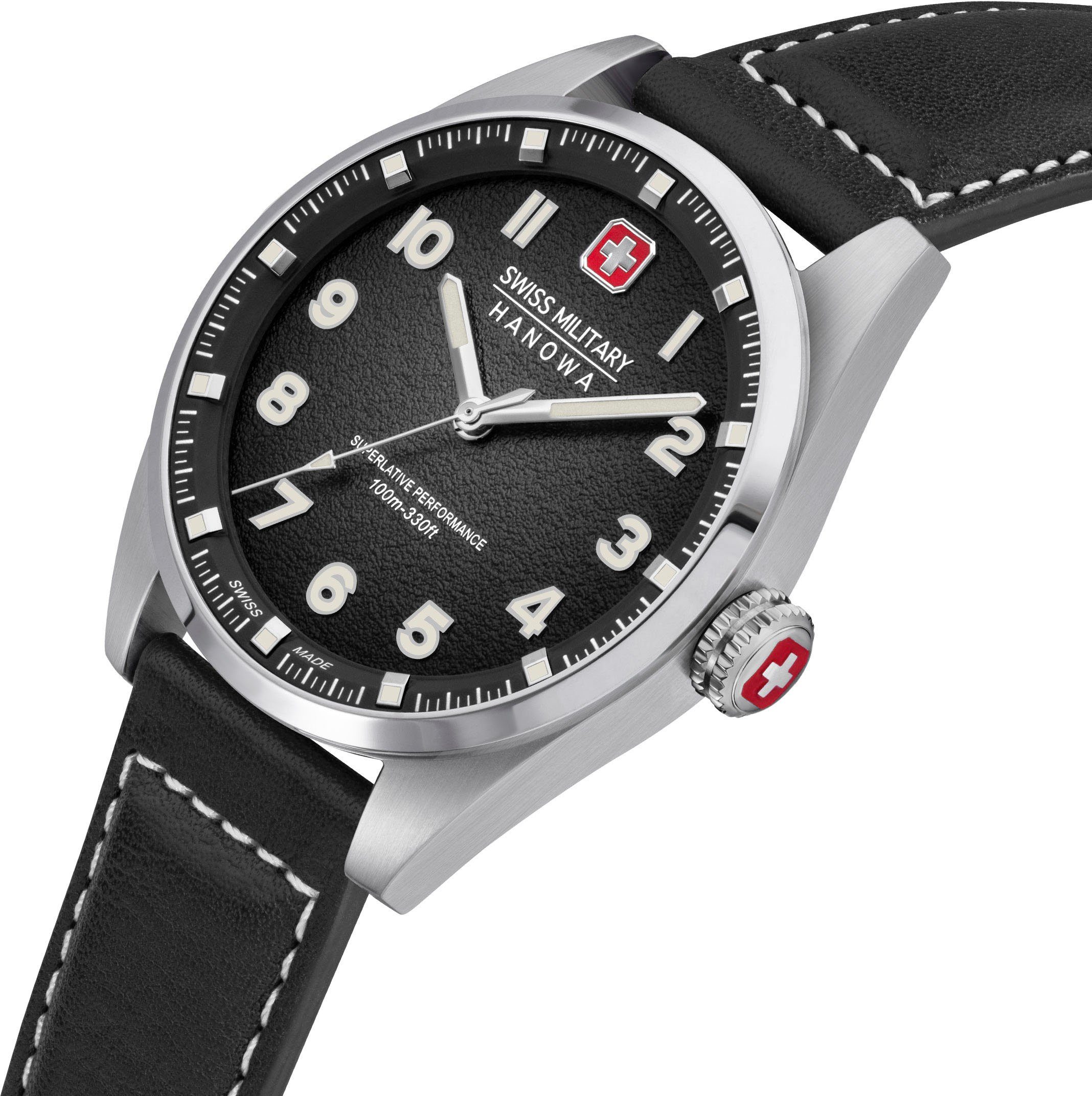 Swiss Military Hanowa Schweizer Uhr SMWGA0001501 GREYHOUND, Schwarz