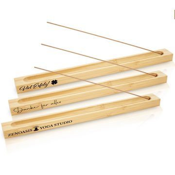 GOOD THINGS Räucherstäbchen-Halter Set aus Bambus mit 10 Sandelholz Duft Räucherstäbchen, Räucherstäbchenhalter Set Ideal für Meditation, Yoga, Deko