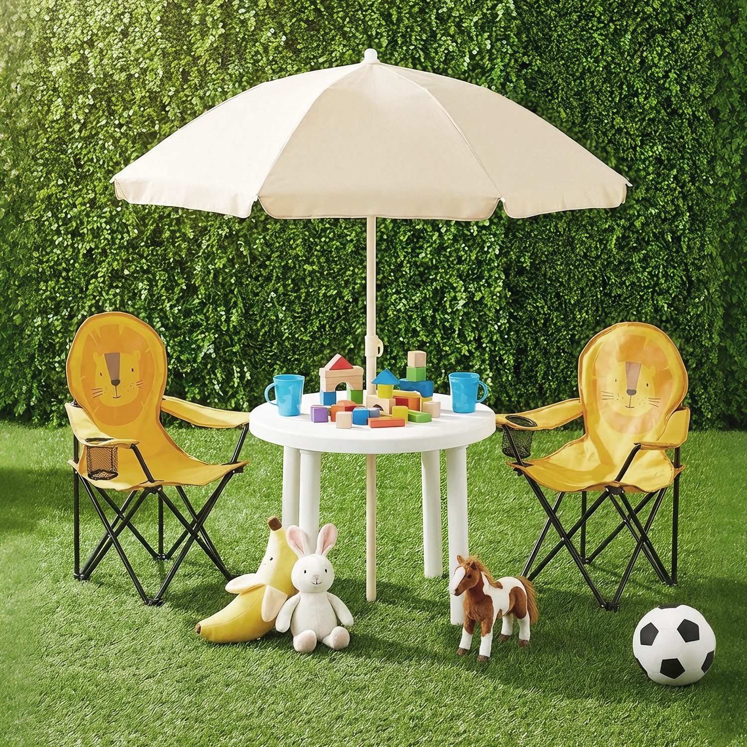 SUNULA Campingstuhl Kinder Klappstuhl Gartenstuhl Camping Kinderklappstuhl Anglerstuhl (1 St), Kinder-Anglersessel, wählbar als Bär, Elefant, Frosch oder Löwe – Bild 3 von 5
