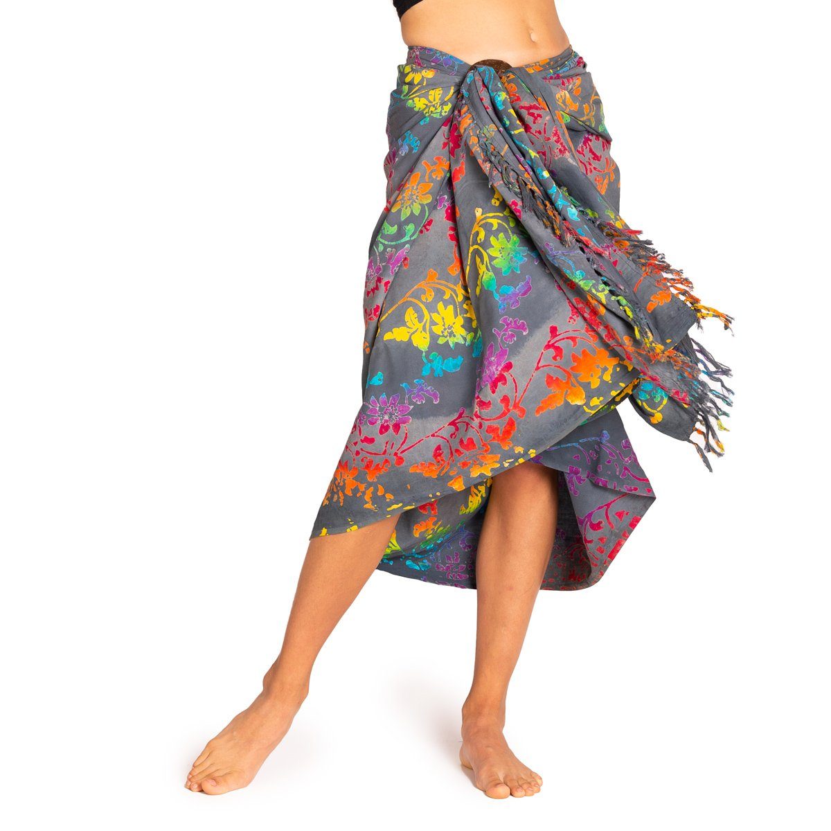 PANASIAM Pareo Sarong Wachsbatik schwarz-weiß aus günstig online kaufen