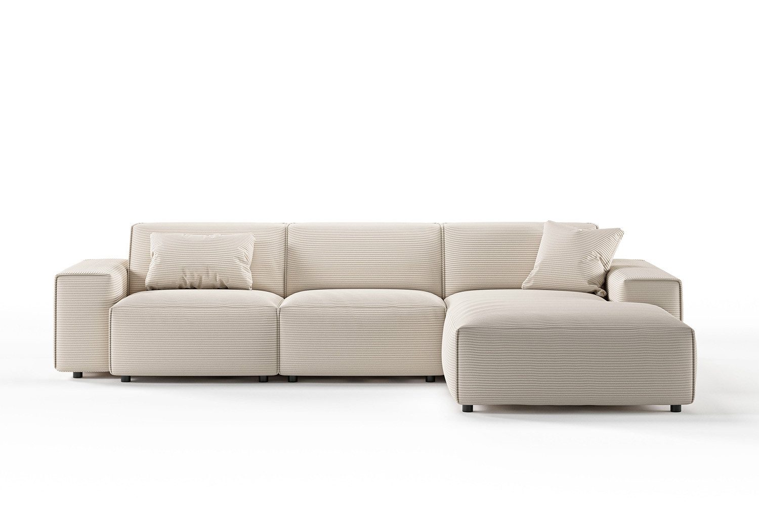 KAWOLA Ecksofa RANI L-Form Cord Sofa - Bequem & Modern - Wohnzimmer Couch, L-Couch Cord, verschiedene Farben, 299x189cm, rechts/links montierbar
