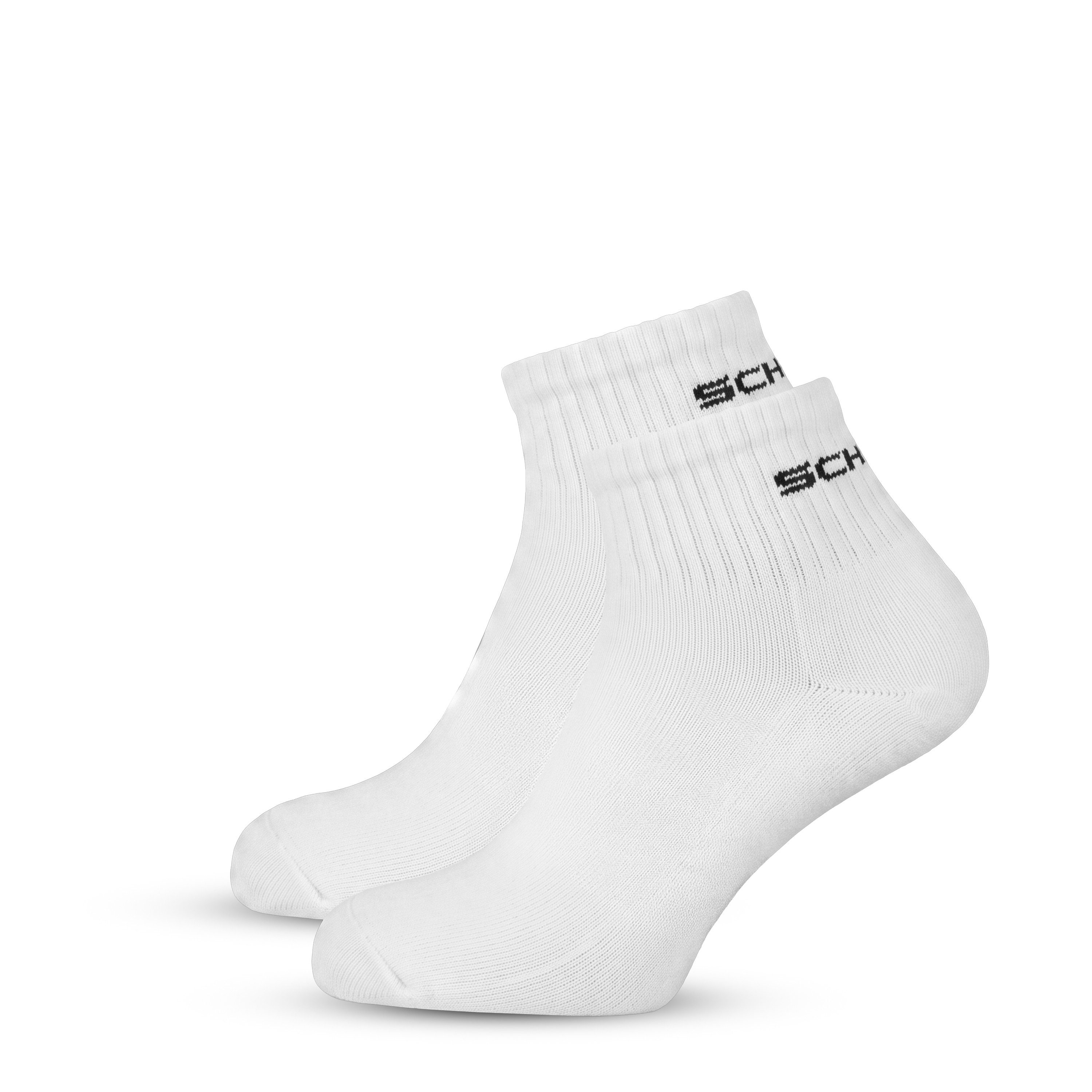 SCHNORR Socken Knöchelsocken Unisex knöchelhoch weiß 1 Paar 35-37 SCHNORR Logo hinten am Bund und mittig an der Sohle