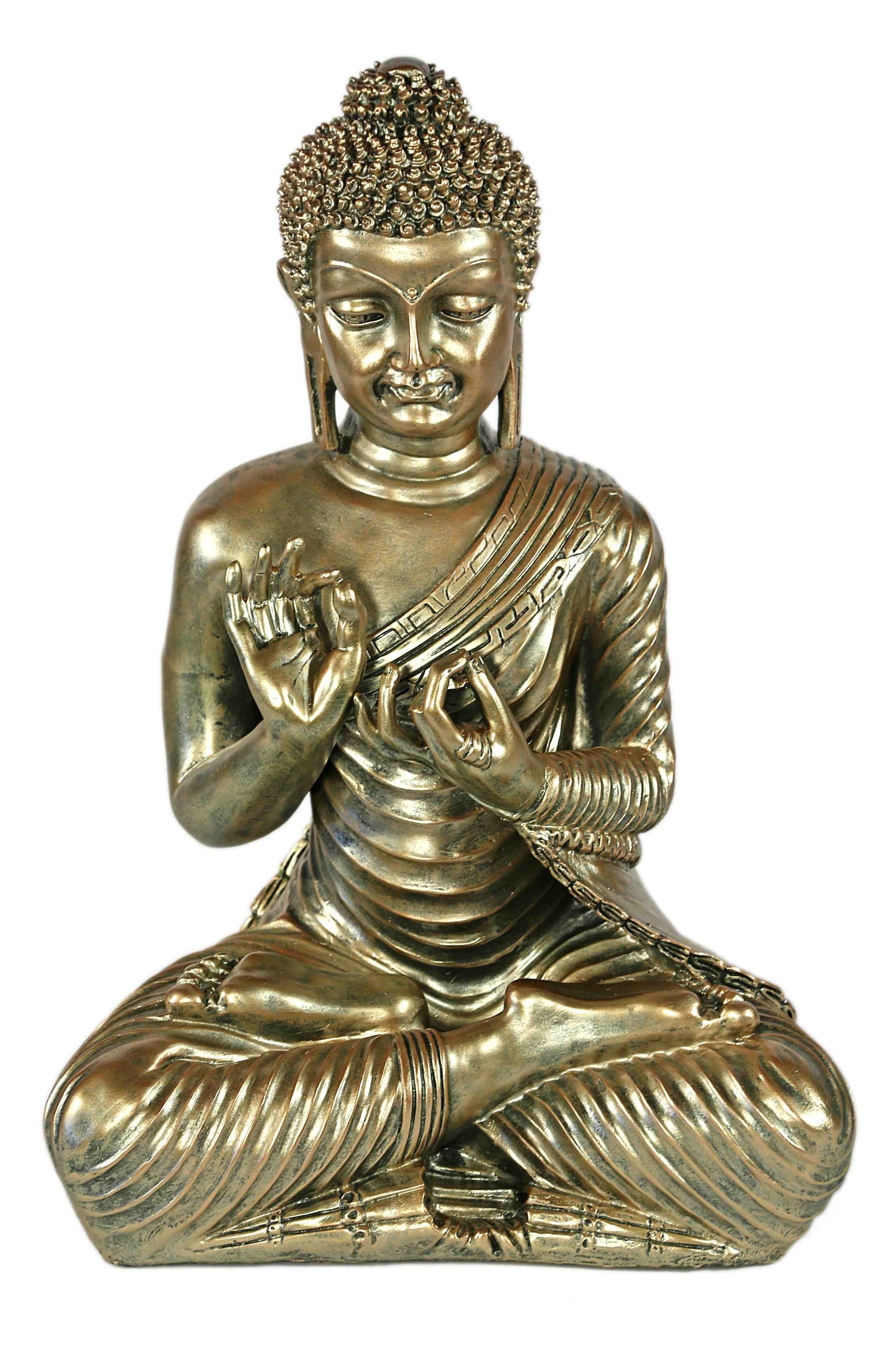 Casa Collection by Jänig Buddhafigur Buddha im Lotussitz, silber-gold, H 45 cm, Dekofigur, Buddha