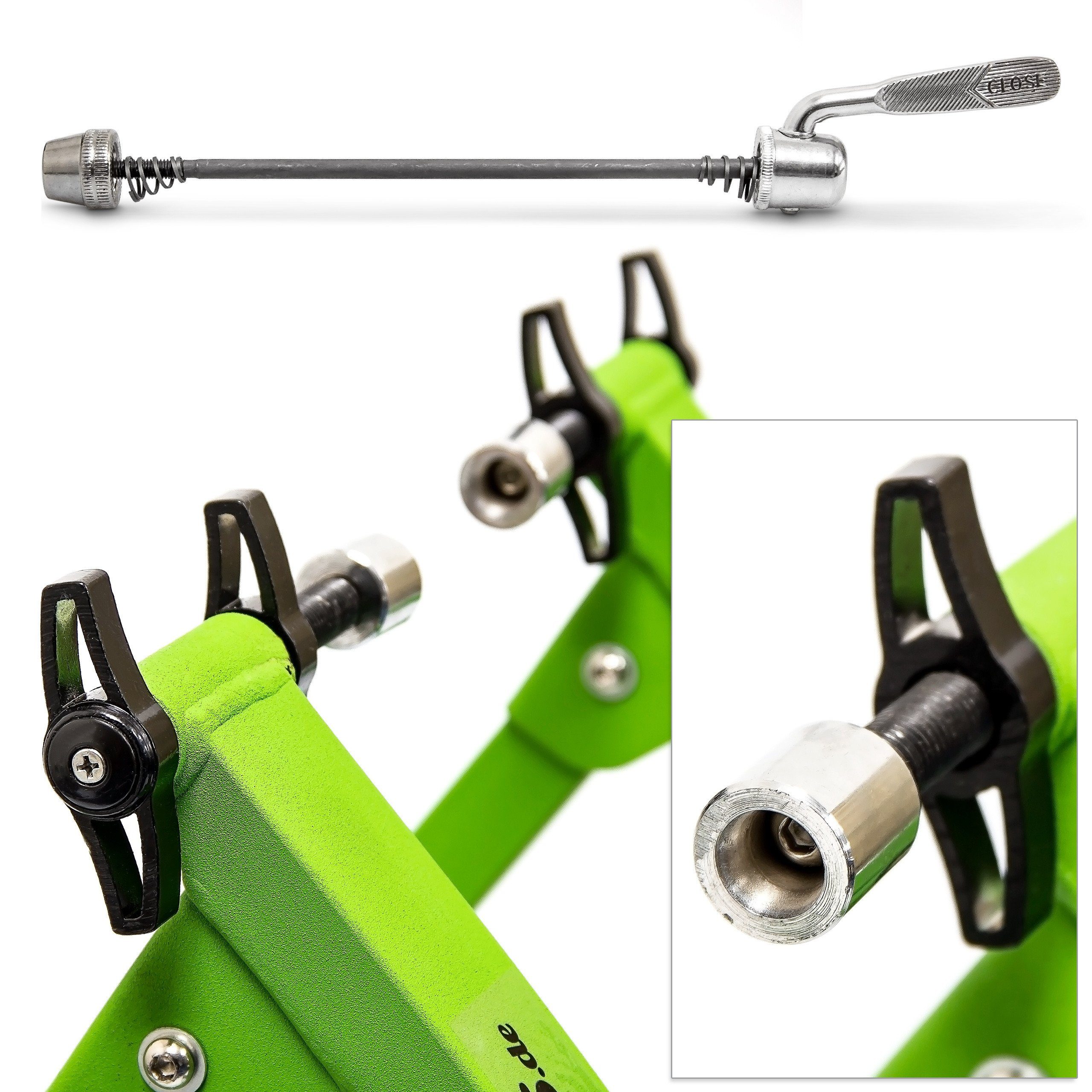 relaxdays Rollentrainer Fahrrad Rollentrainer mit 6 Gängen (1-tlg), grün – Bild 4 von 5